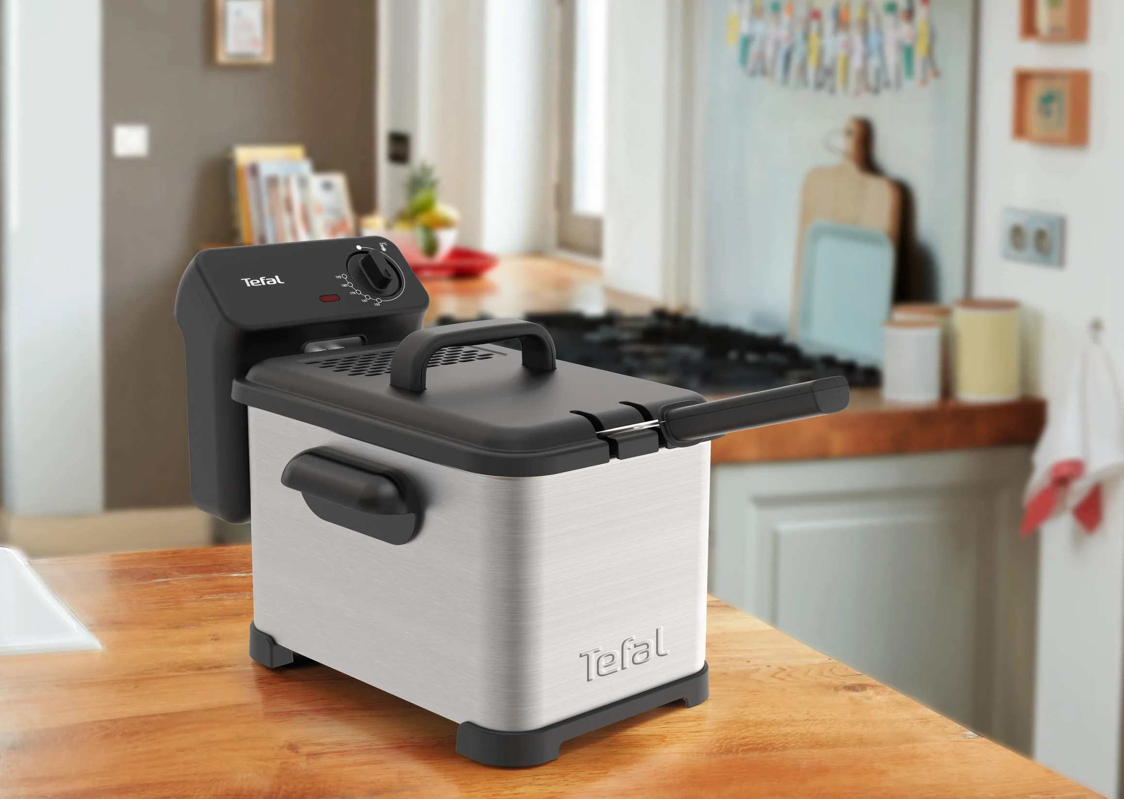 Tefal Family Pro Access frytkownica 4,0 l, 3000 W, półprofesjonalna z olejem, wyjmowany pojemnik na olej, technologia stref chłodzenia, łatwe czyszczenie, chrupiące frytki, stal nierdzewna, czarna,