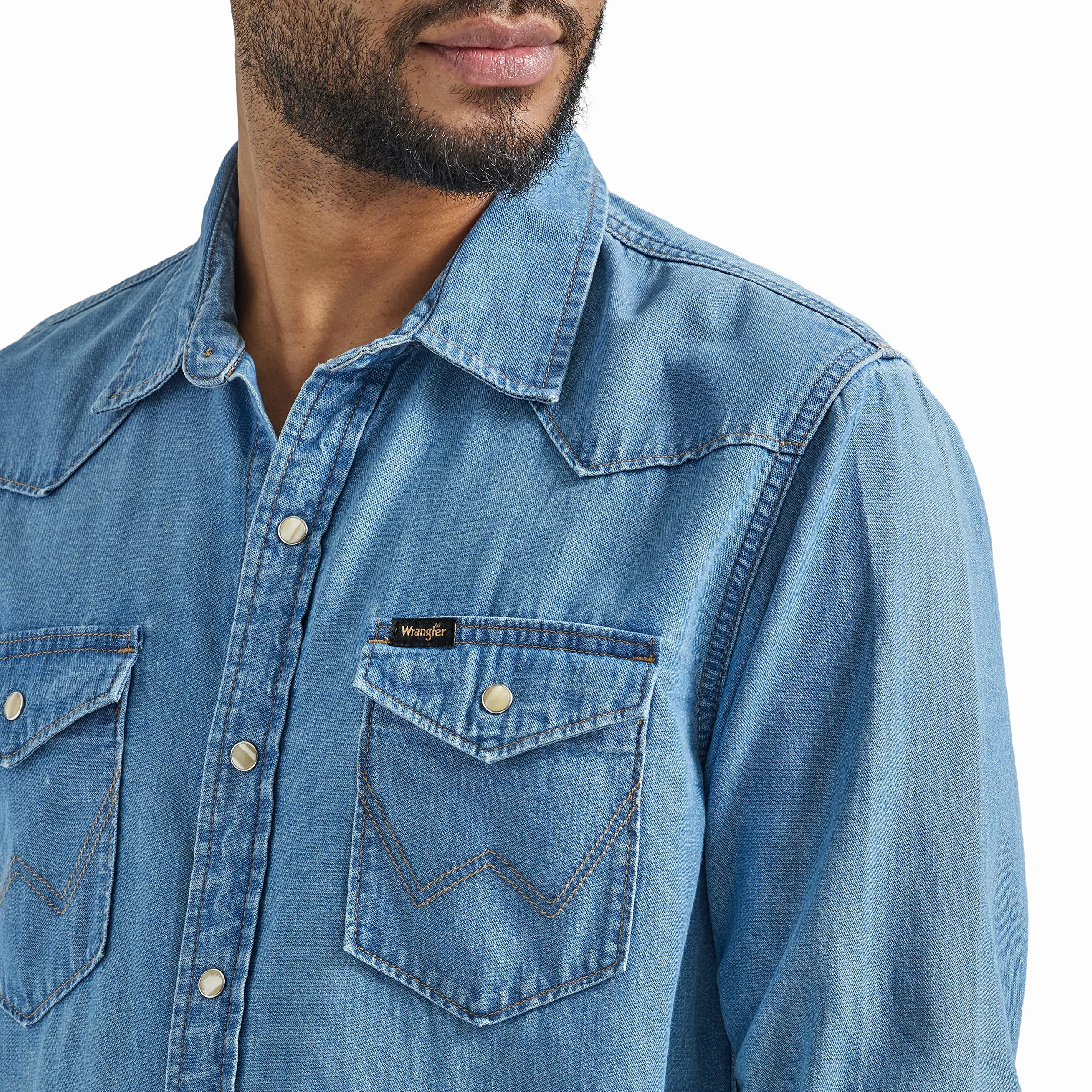 Wrangler Męska kultowa koszula dżinsowa o regularnym kroju, XXL