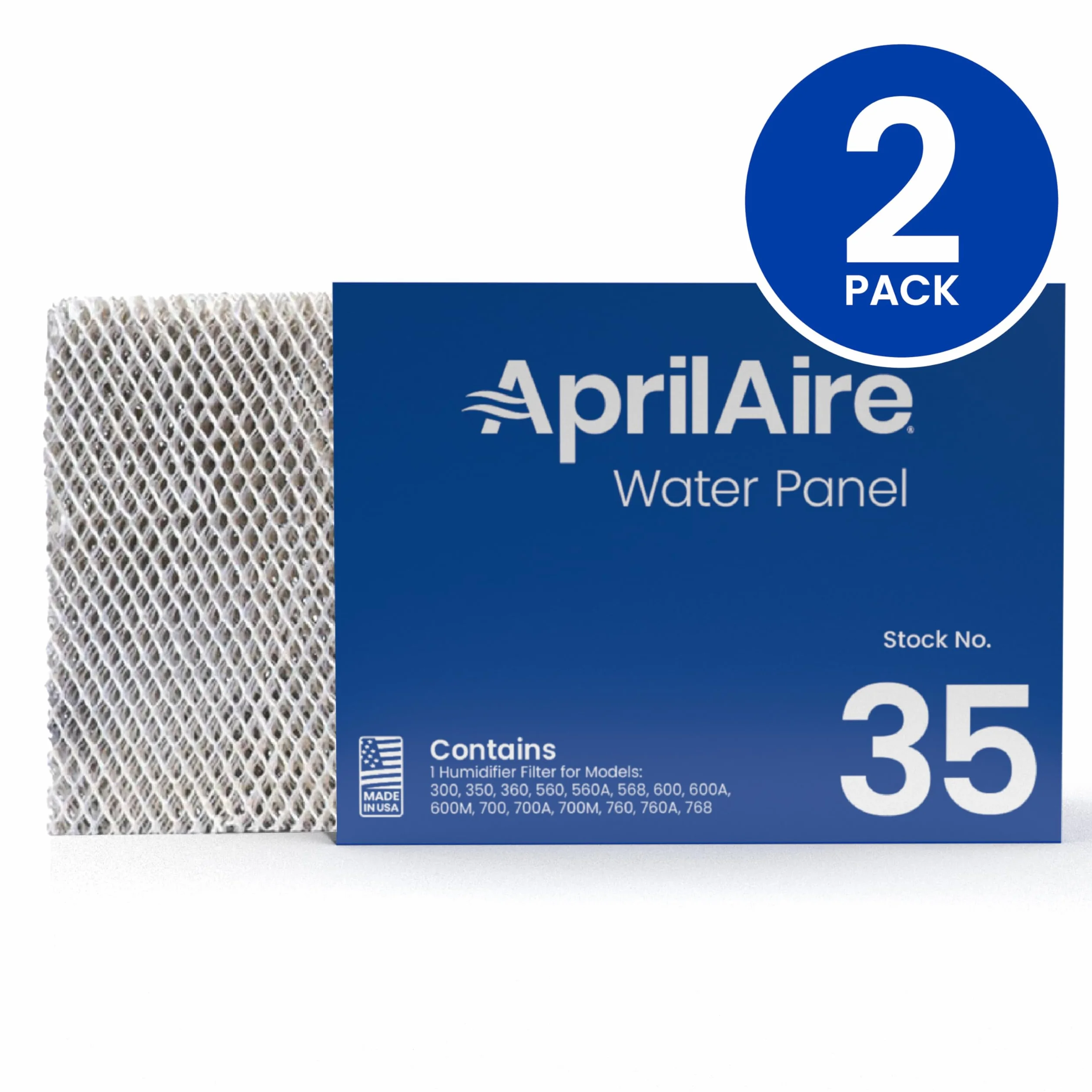 Aprilaire 35 panel wodny, pasuje do nawilżaczy 600, 600 A, 600 m, 700 A, 700 m, 760, 768, 350, 360, 560 i 568 (2 sztuki)