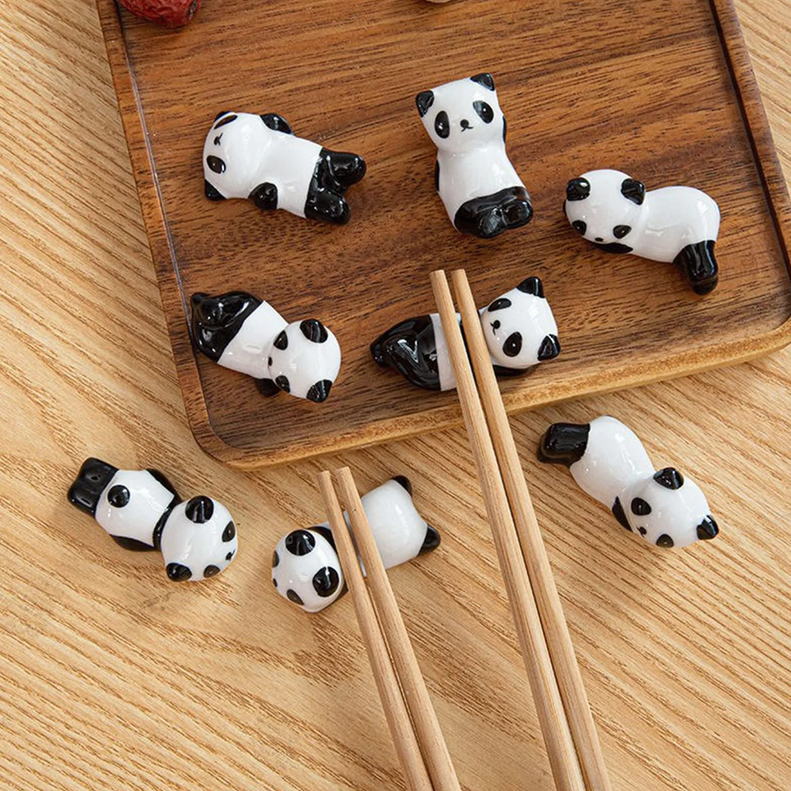8 sztuk uchwyt pałeczki ceramiczne uchwyt łyżka uchwyt na noże widelec uchwyt pałeczki pałeczki do restauracji,Kuchnia(panda+koty)