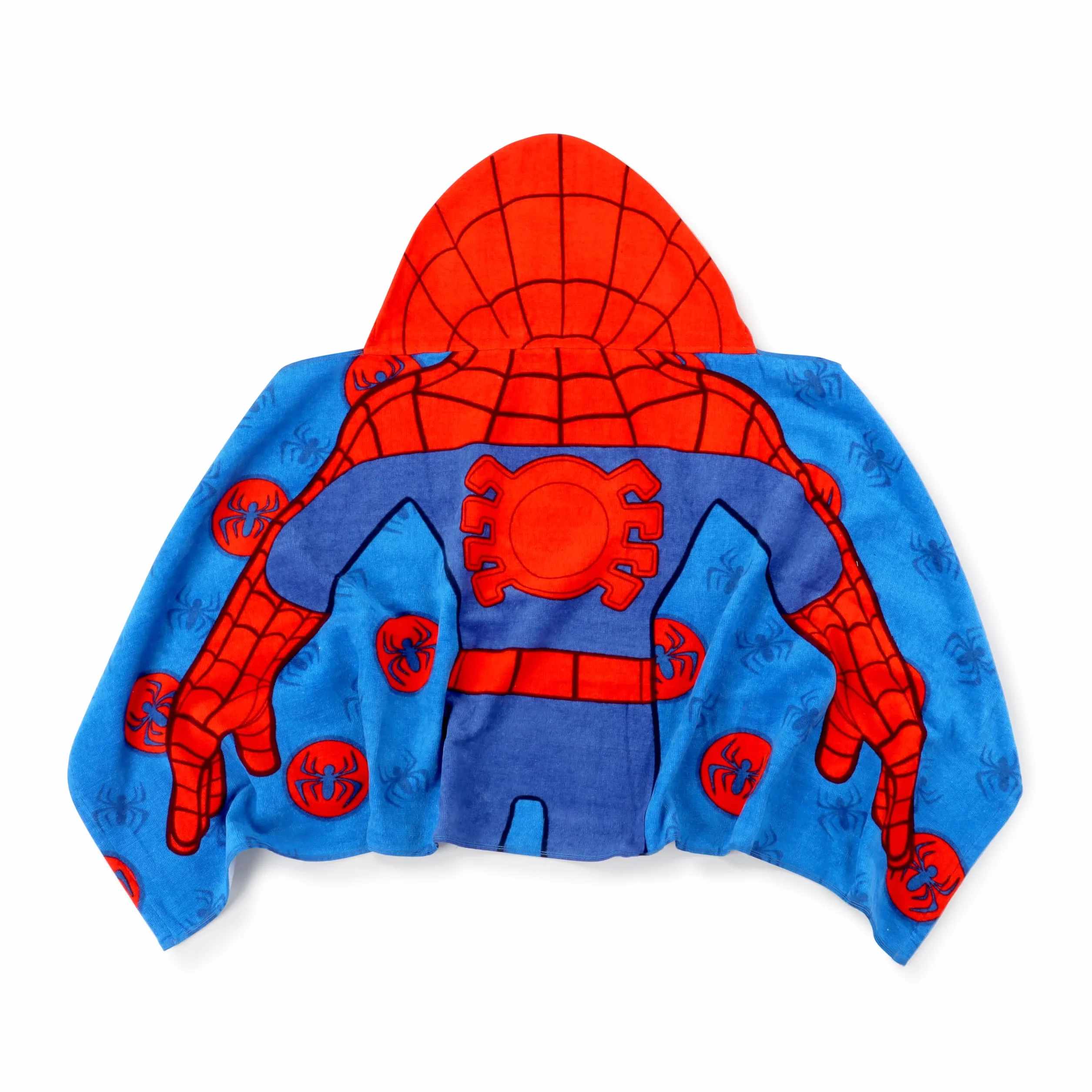 Jay Franco Marvel Spidey i jego fajni przyjaciele - ręcznik z kapturem 56 × 56 cm dla dzieci, super miękki do łazienki, plaży, basenu i podróży, oficjalnie licencjonowany produkt, niebieski