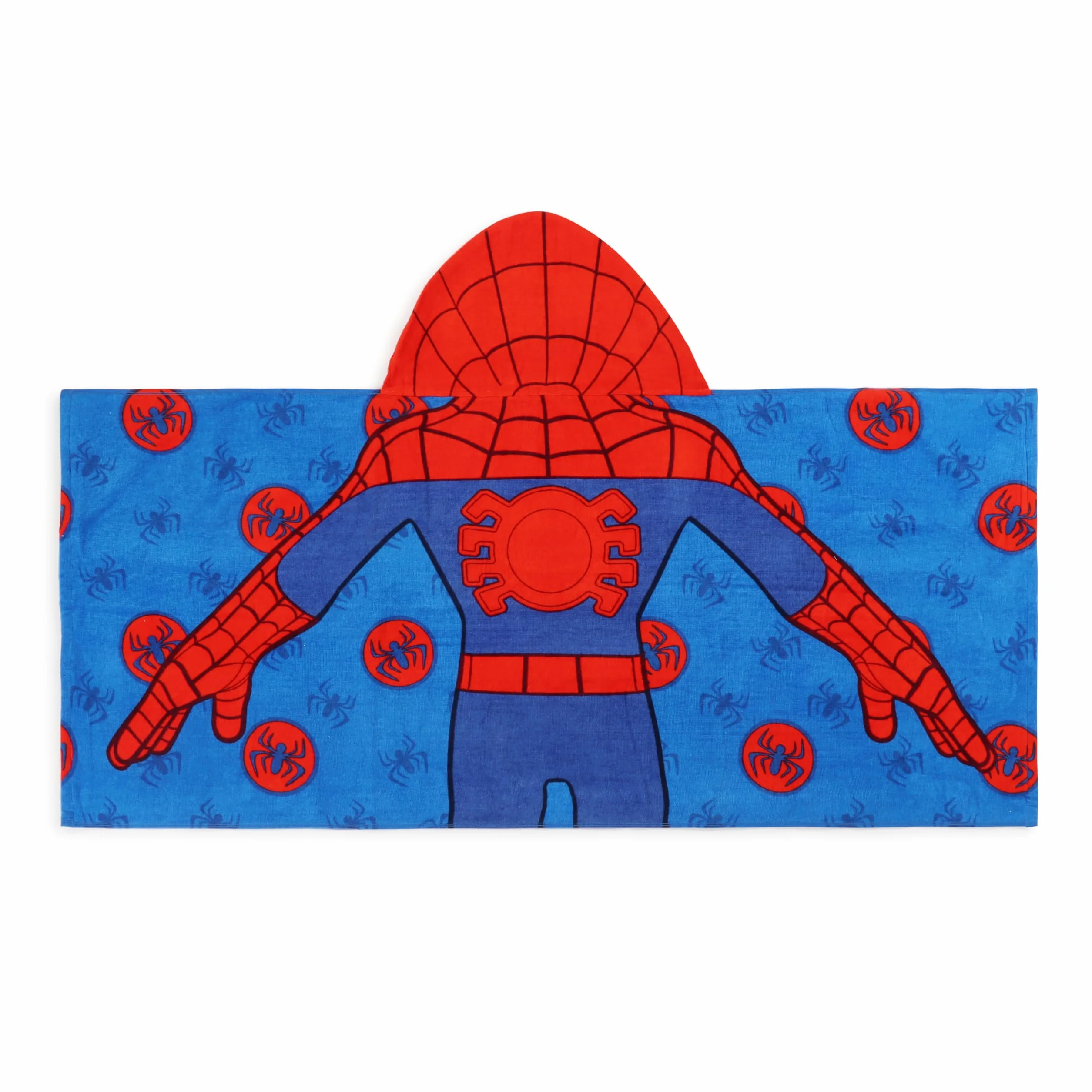 Jay Franco Marvel Spidey i jego fajni przyjaciele - ręcznik z kapturem 56 × 56 cm dla dzieci, super miękki do łazienki, plaży, basenu i podróży, oficjalnie licencjonowany produkt, niebieski