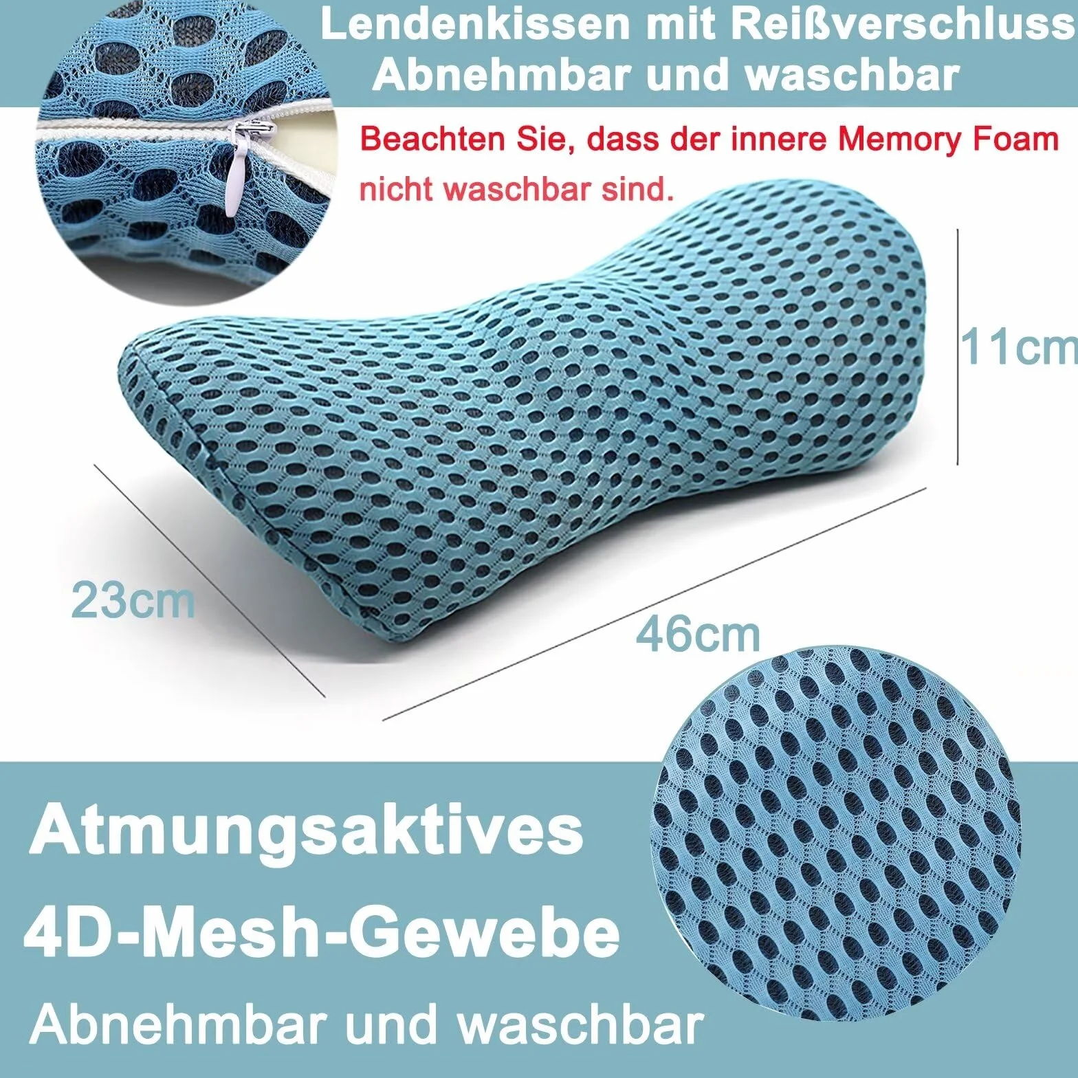 Poduszka lędźwiowa, ergonomiczna poduszka pod plecy, pianka z pamięcią kształtu, poduszka lędźwiowa do samochodu, komfortowa poduszka podpierająca plecy dla odciążenia, poduszka pod plecy do