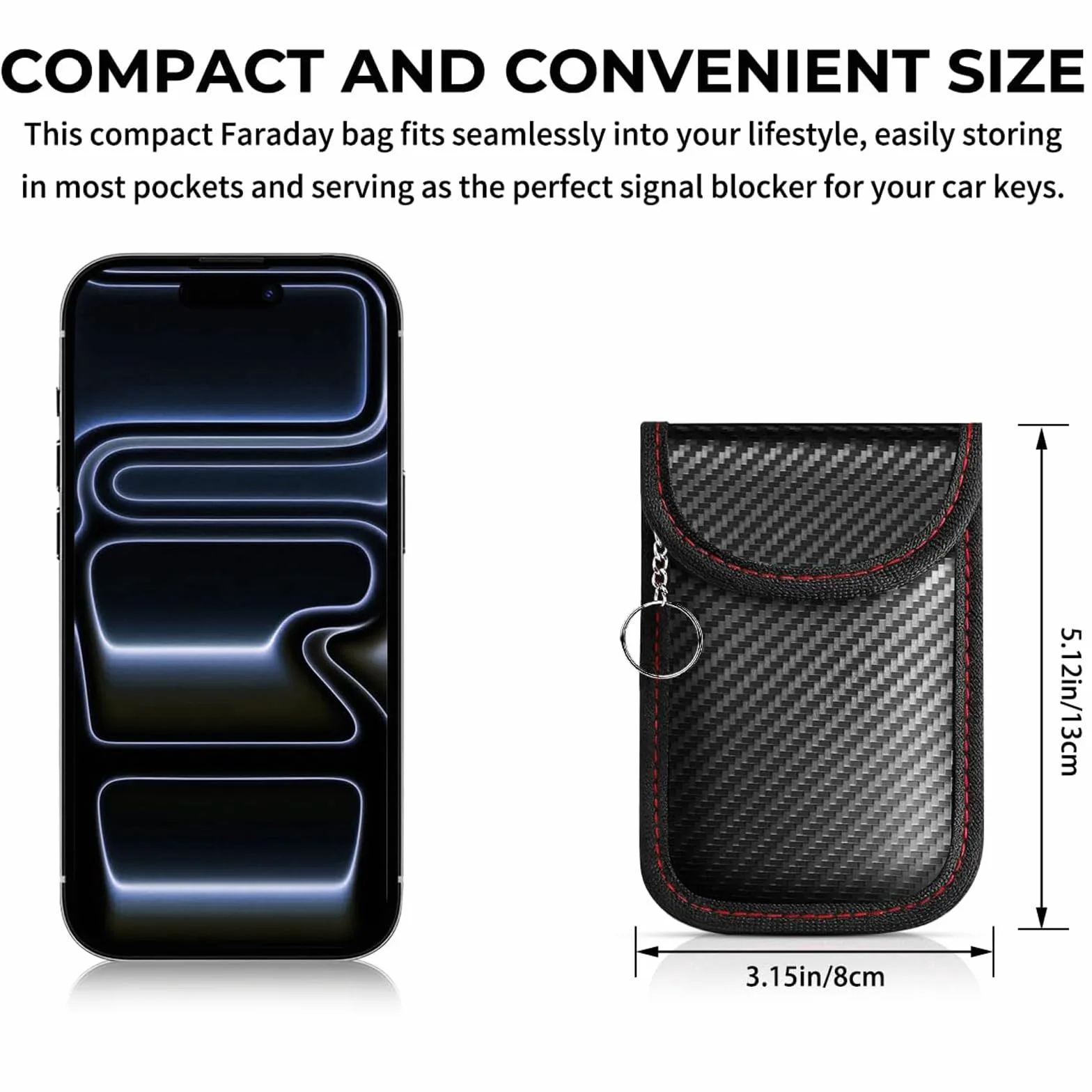 Etui na kluczyki samochodowe RFID blokowanie sygnału 2 sztuki 8x13 cm czarne