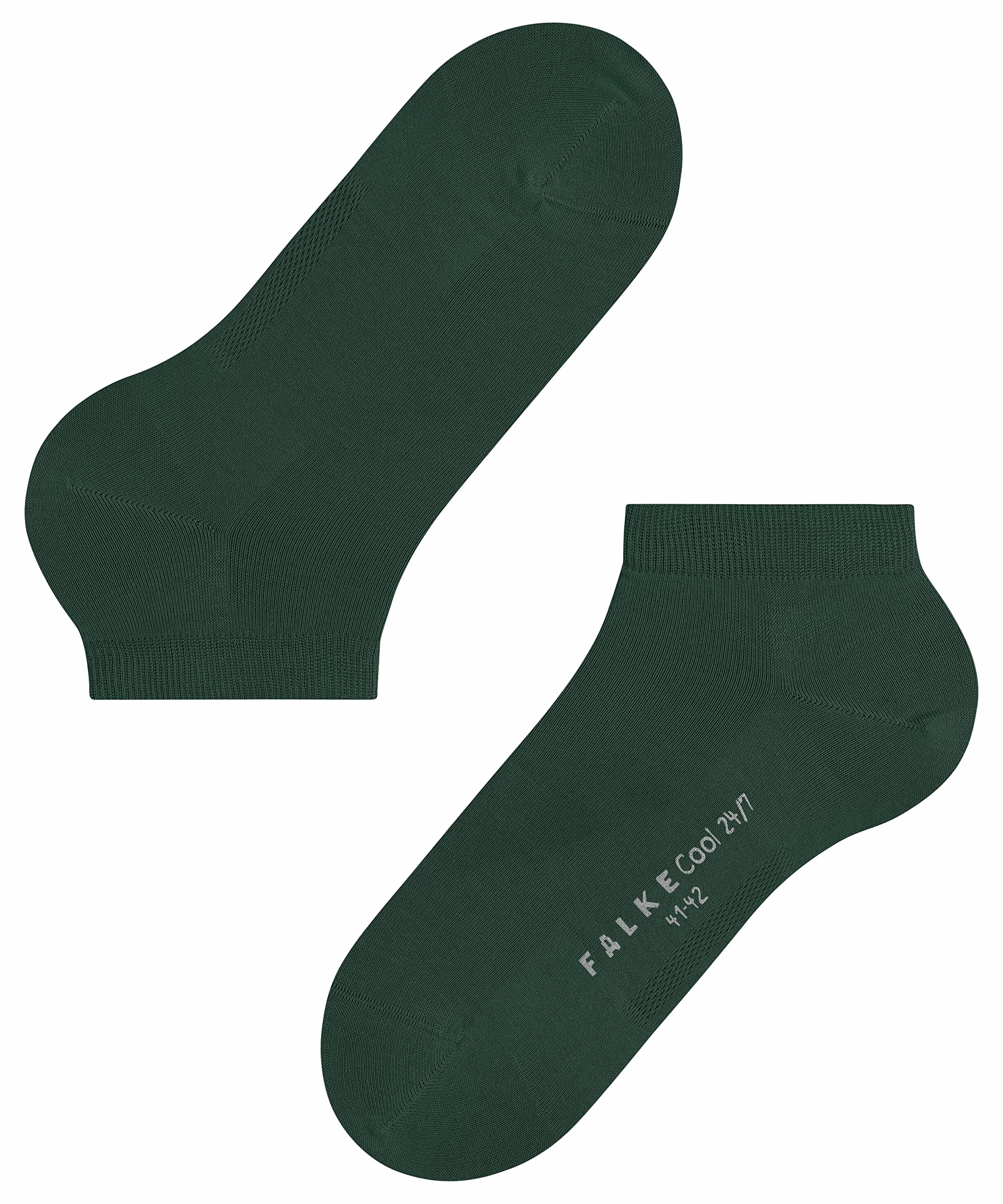 FALKE Mężczyźni Skarpety do trampek Cool 24/7 M Sn Bawełna krótkie jednokolorowe 1 Para, Zielony Hunter Green 7441, 43-44