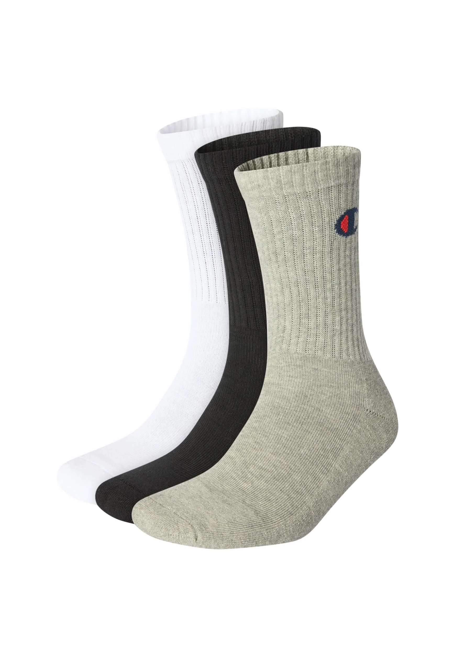 Champion Stopki unisex (3 sztuki), Jasnoszary melanż, biały, czarny, 35-38 EU