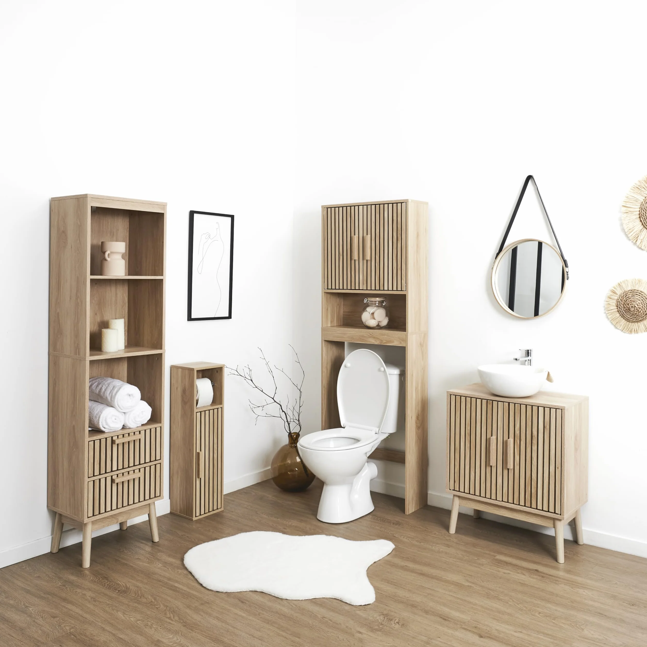 HOME DECO FACTORY wastafelmeubel Klaus Natural Crush 60x70x30 cm bruin