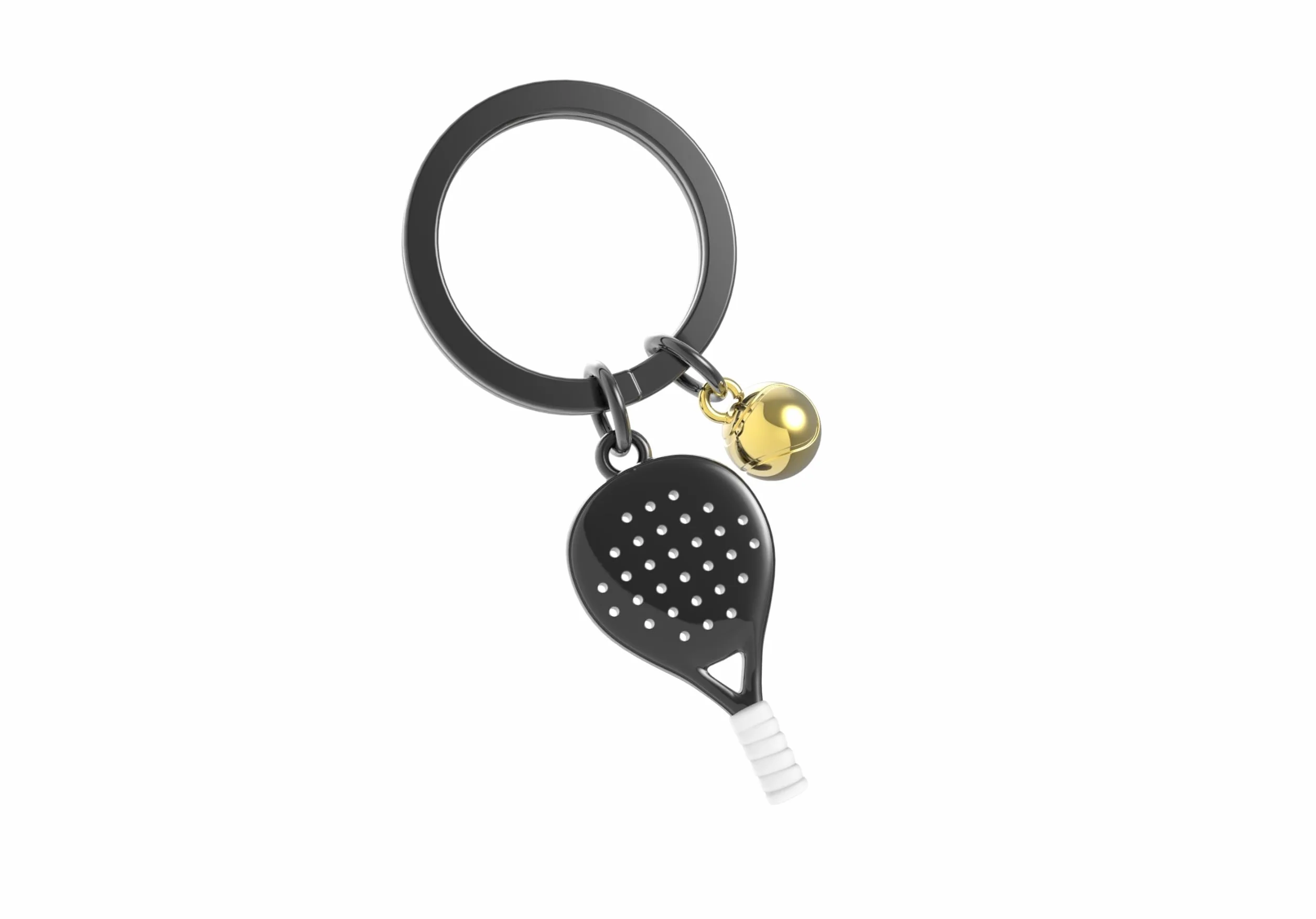 METALMORPHOSE - Breloczek do kluczy Padel - pasja sportowa, prezent dla mężczyzn, kobiet, czarny, Taille unique