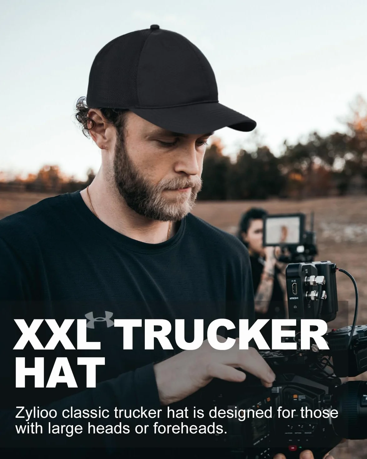 Zylioo XX-Duże Czapki Typu Trucker dla Dużych Głów - Siatkowa Czapka z Daszkiem Ponadwymiarowa Szybkoschnąca do Biegania - Lekka Czapka Sportowa