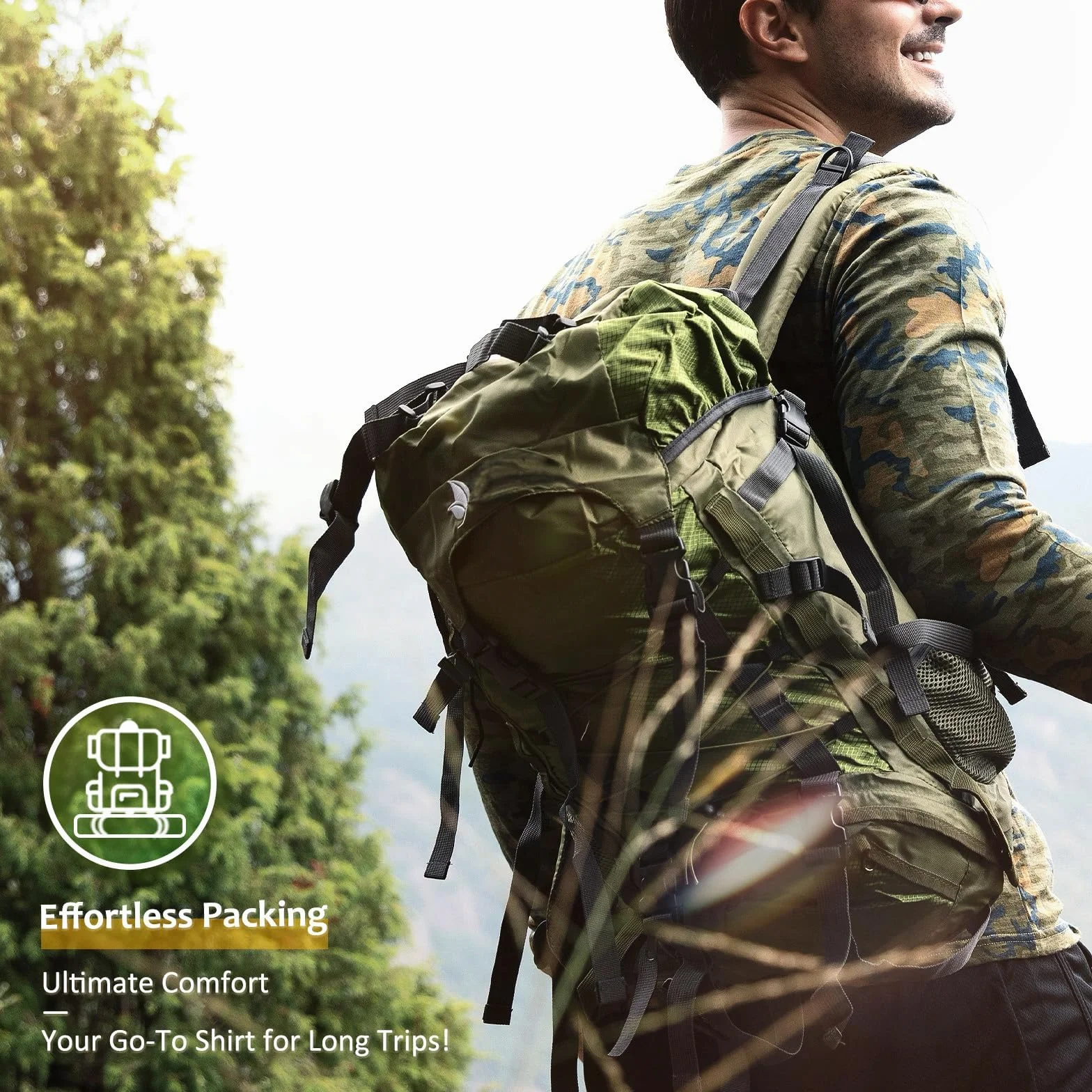 Merino Protect 100% Wełna Merino Męska Miękka Koszula Z Długim Rękawem Antyodorowa Ciepła Bielizna Wewnętrzna Odpowiednia Do Polowania I Wędrówek