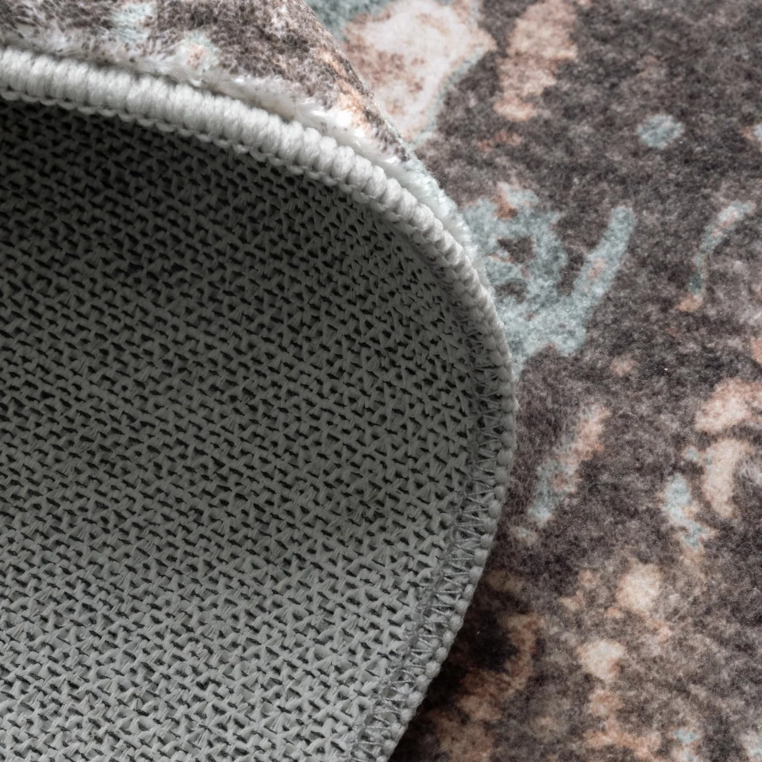 Carvapet Zmywalny okrągły dywan, miękki, puszysty dywan z nadrukiem, krótkie runo, antypoślizgowy, okrągły dywan do przedpokoju, salonu, sypialni, 150 cm (brązowy)