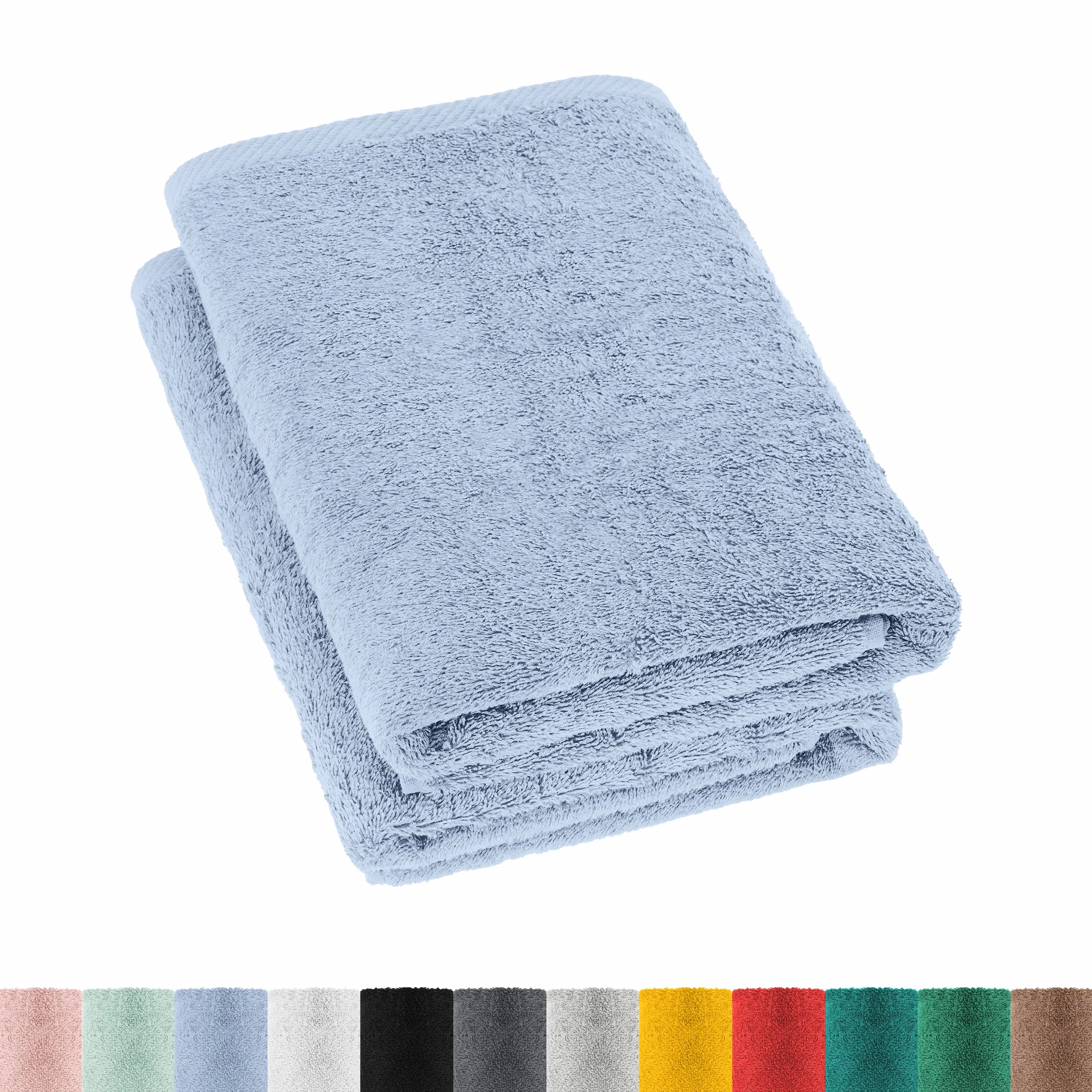 Ręczniki kąpielowe frotte 70 x 140 cm 100% bawełna niebieski dym Zestaw 2 sztuk