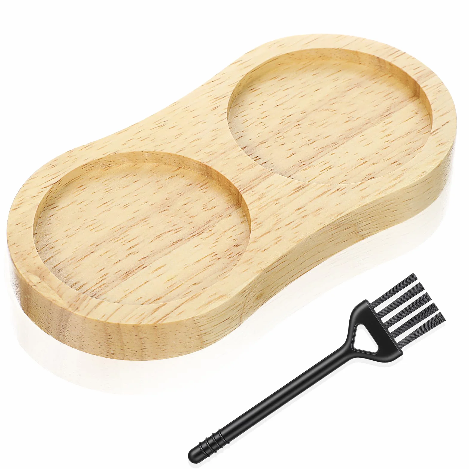 Taca z drewna akacjowego pod młynek do soli i pieprzu 14,9x7,5 cm średnica wewnętrzna 6,1 cm