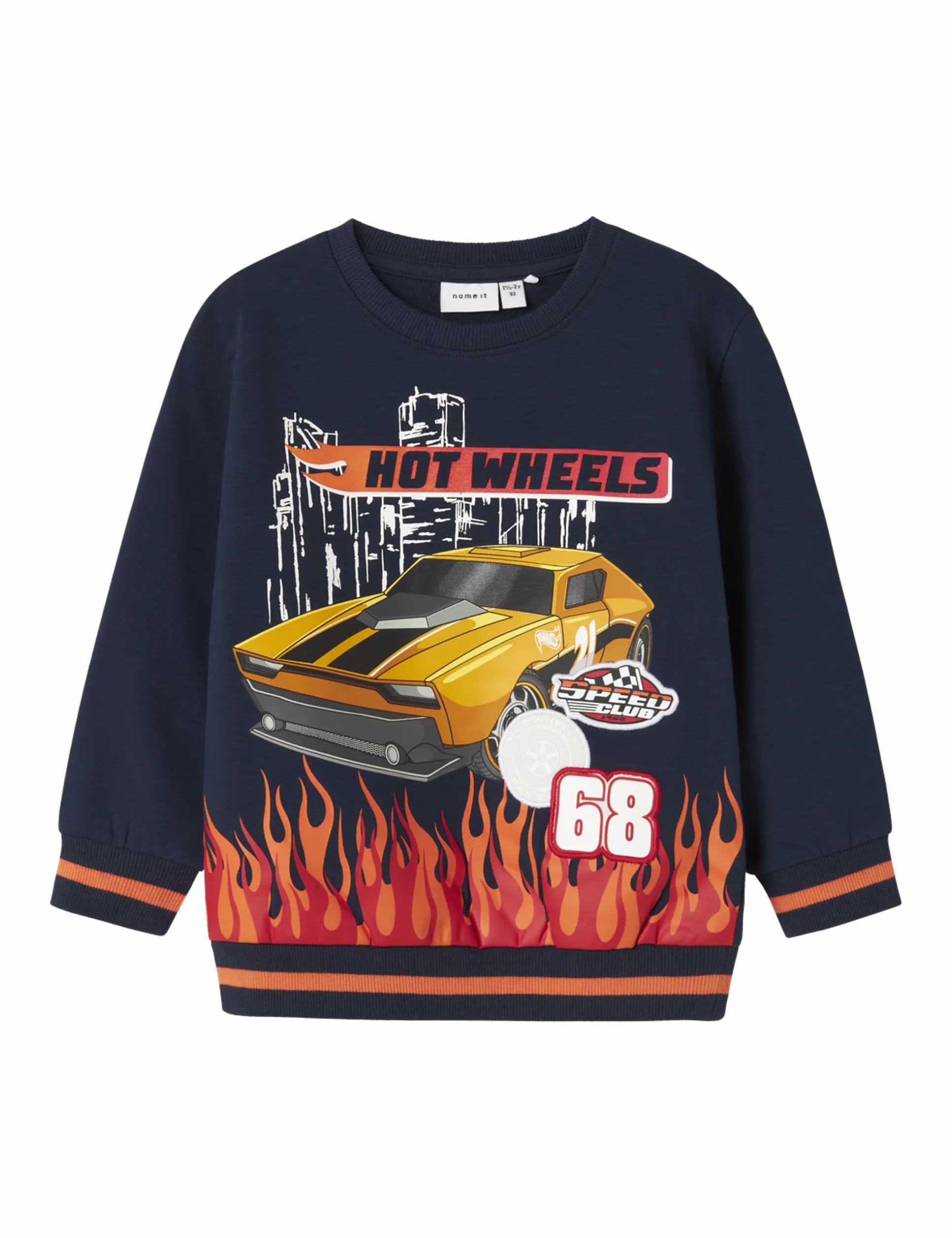 NAME IT Nmmjaki Hotwheels Nreg Sweat Unb Sky chłopięce, granatowy blezer, 92