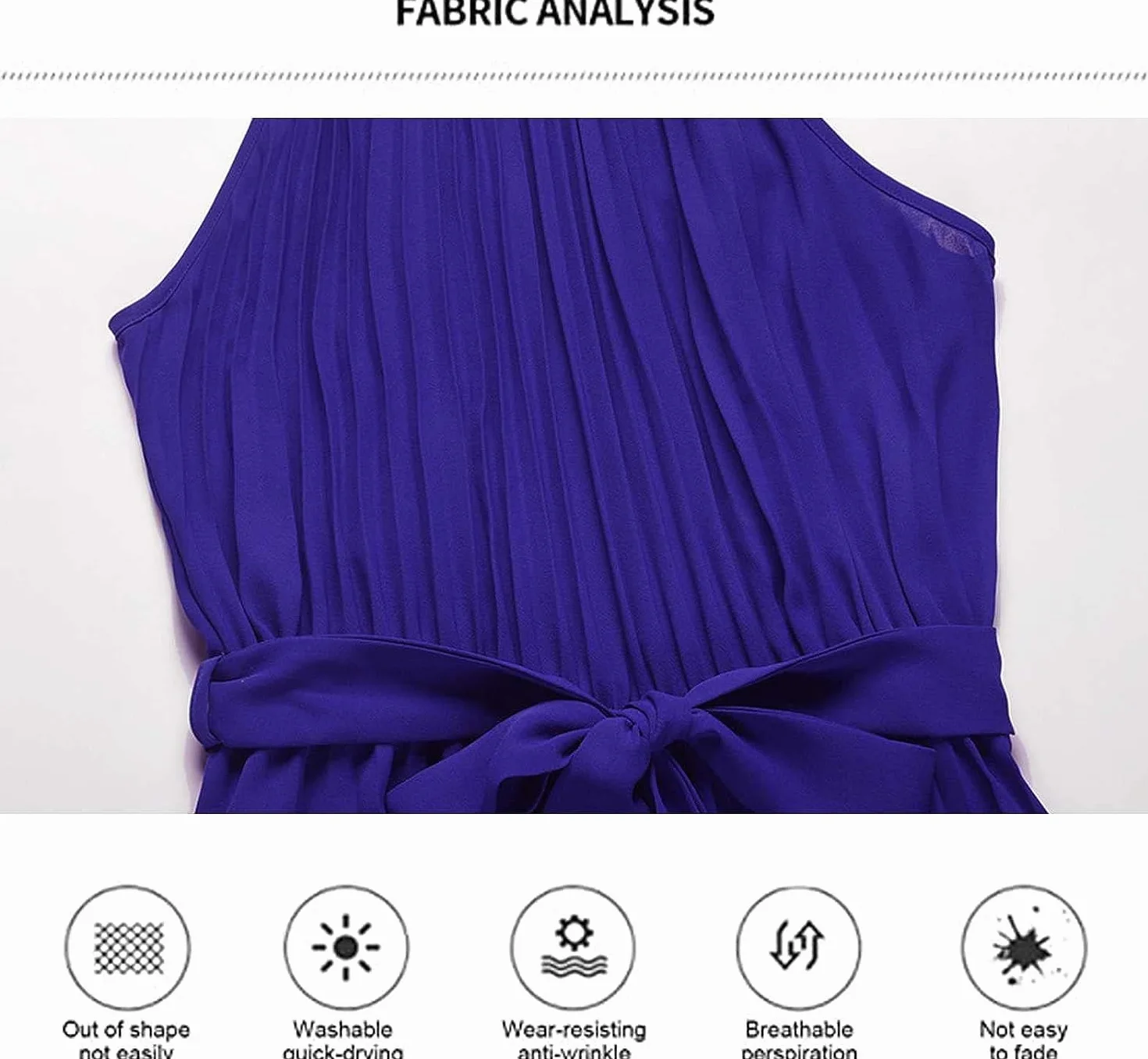Odzież na co dzień Damskie letnie kombinezony Halter Neck Bez rękawów Plisowany kombinezon z szerokimi nogawkami Eleganckie spodnie (Color : Blue, Size : L/Large)