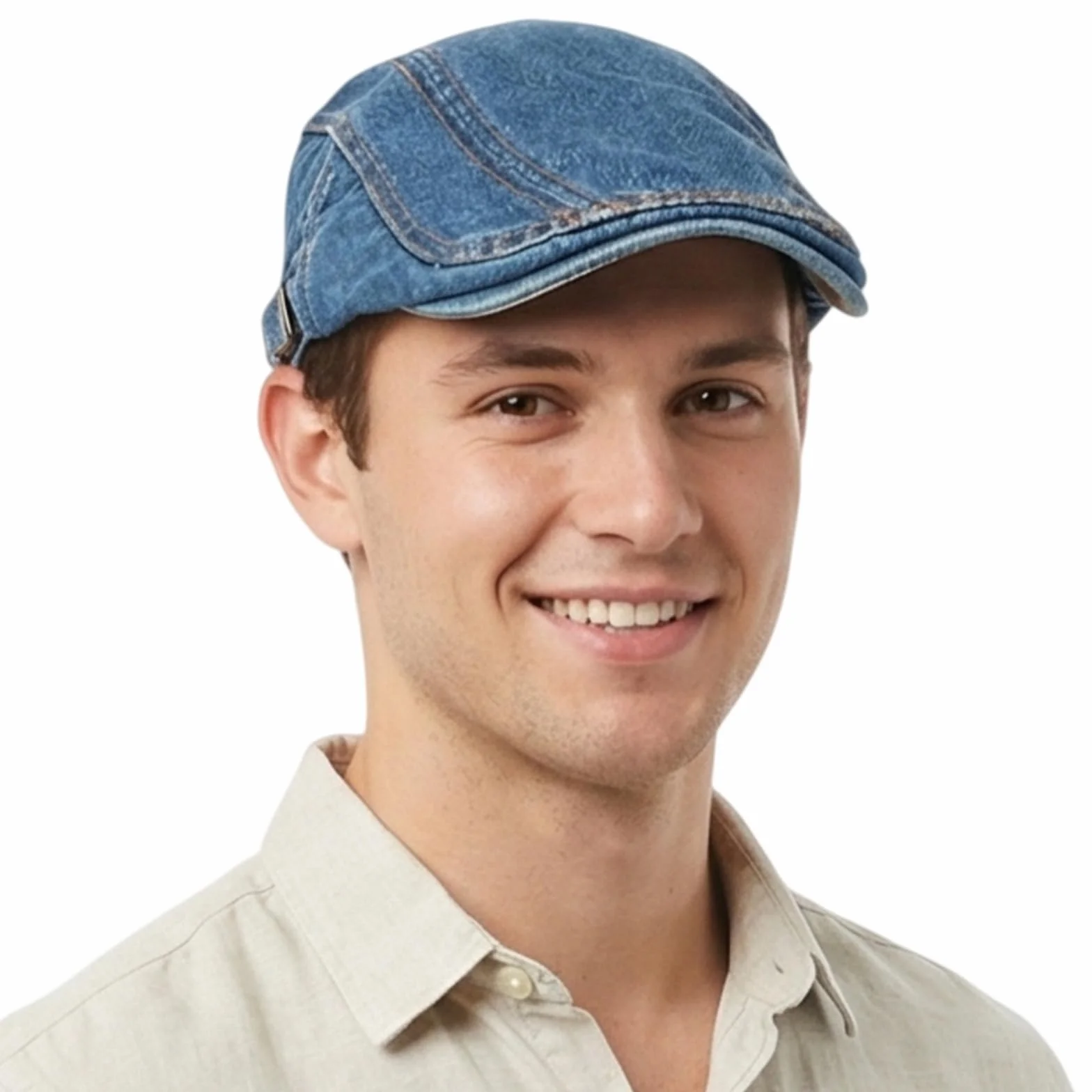 Kapelusz męski z denimu, bawełna, beret, czapka z daszkiem unisex płaska czapka Ivy Newsboy Cabbie Caps Driving Hut