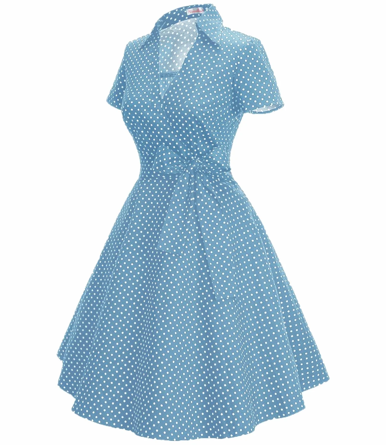 Audrey Hepburn Sukienka damska w stylu lat 50. XX wieku, plisowana, z krótkim rękawem