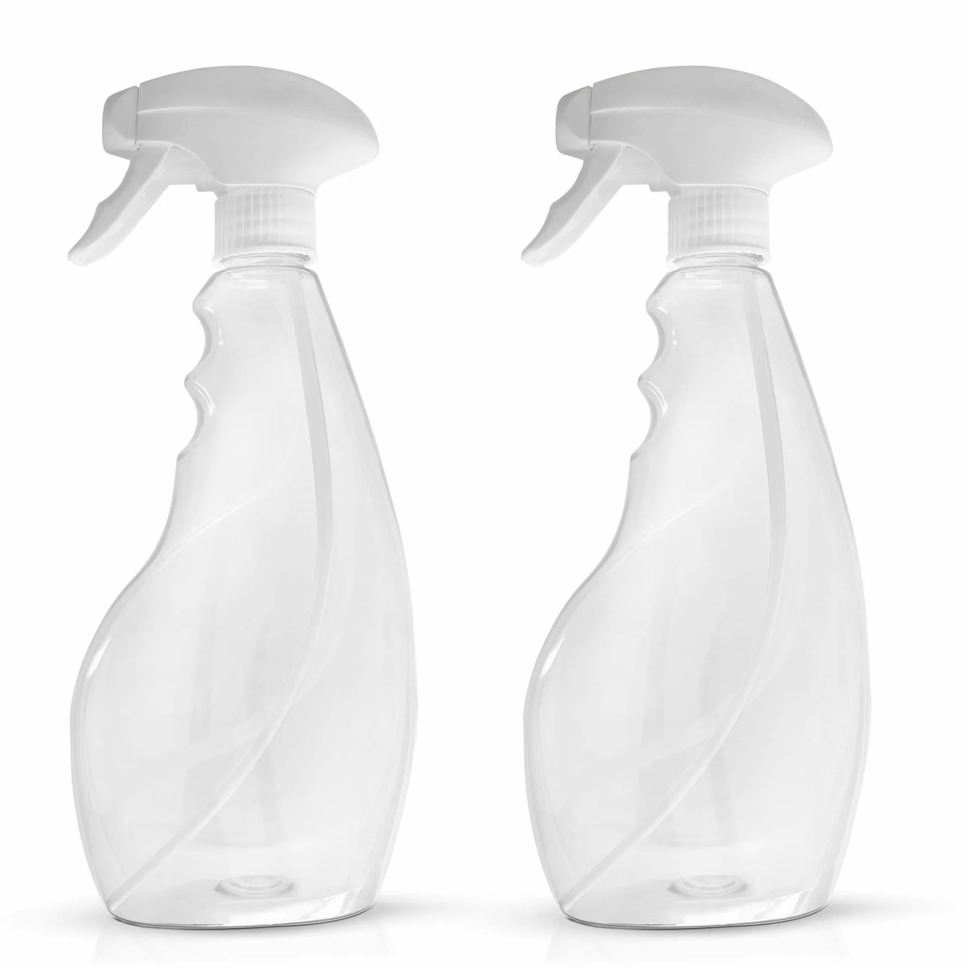 SPRAYZ 500 ml butelki z rozpylaczem (2 szt.) – do czyszczenia i ogrodu, trwały spryskiwacz do wielokrotnego napełniania, działa w każdej pozycji, przezroczysta plastikowa butelka