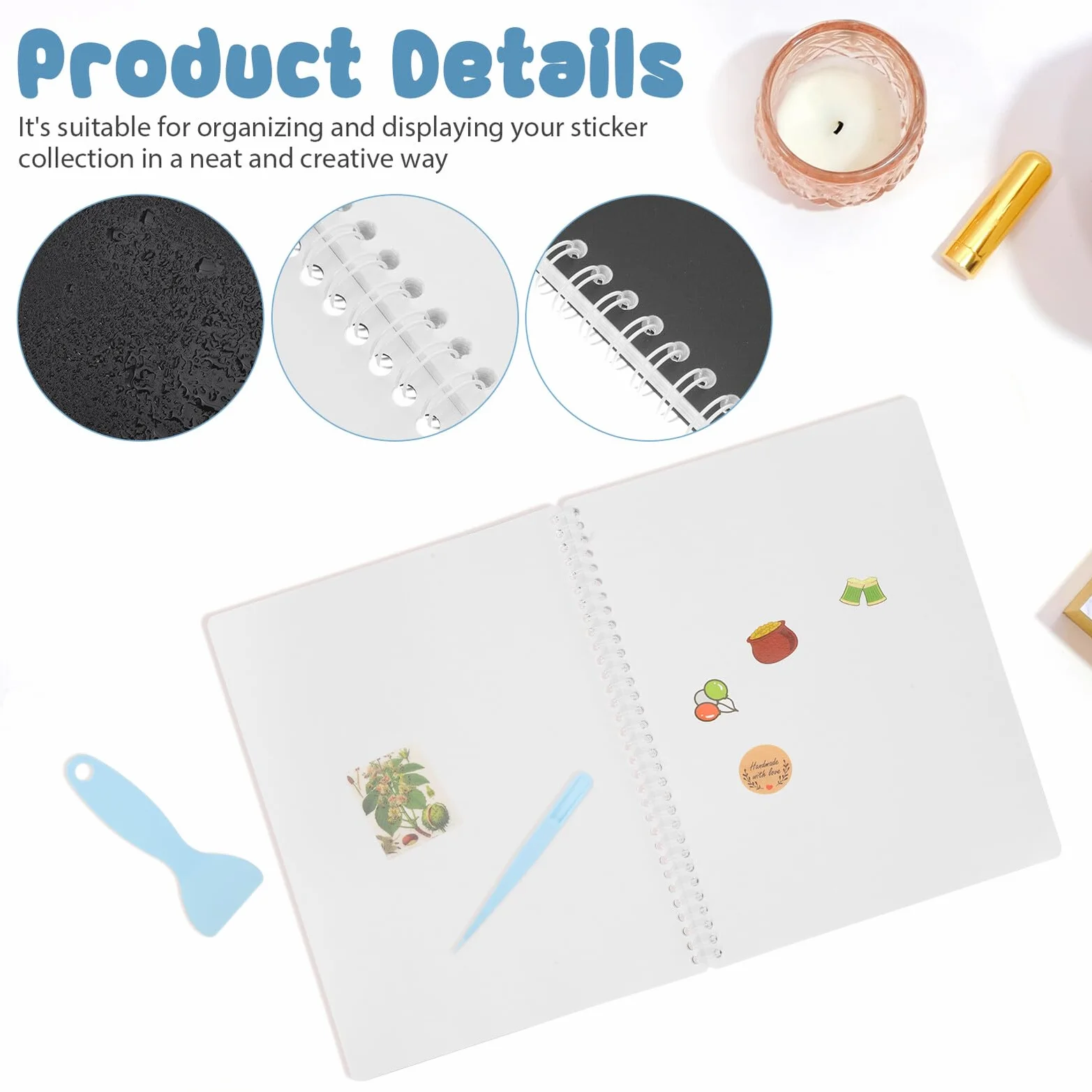 Reusable Sticker Album for Organizer Tools Large Blank Sticker Book Collecting Storage Easy Removal