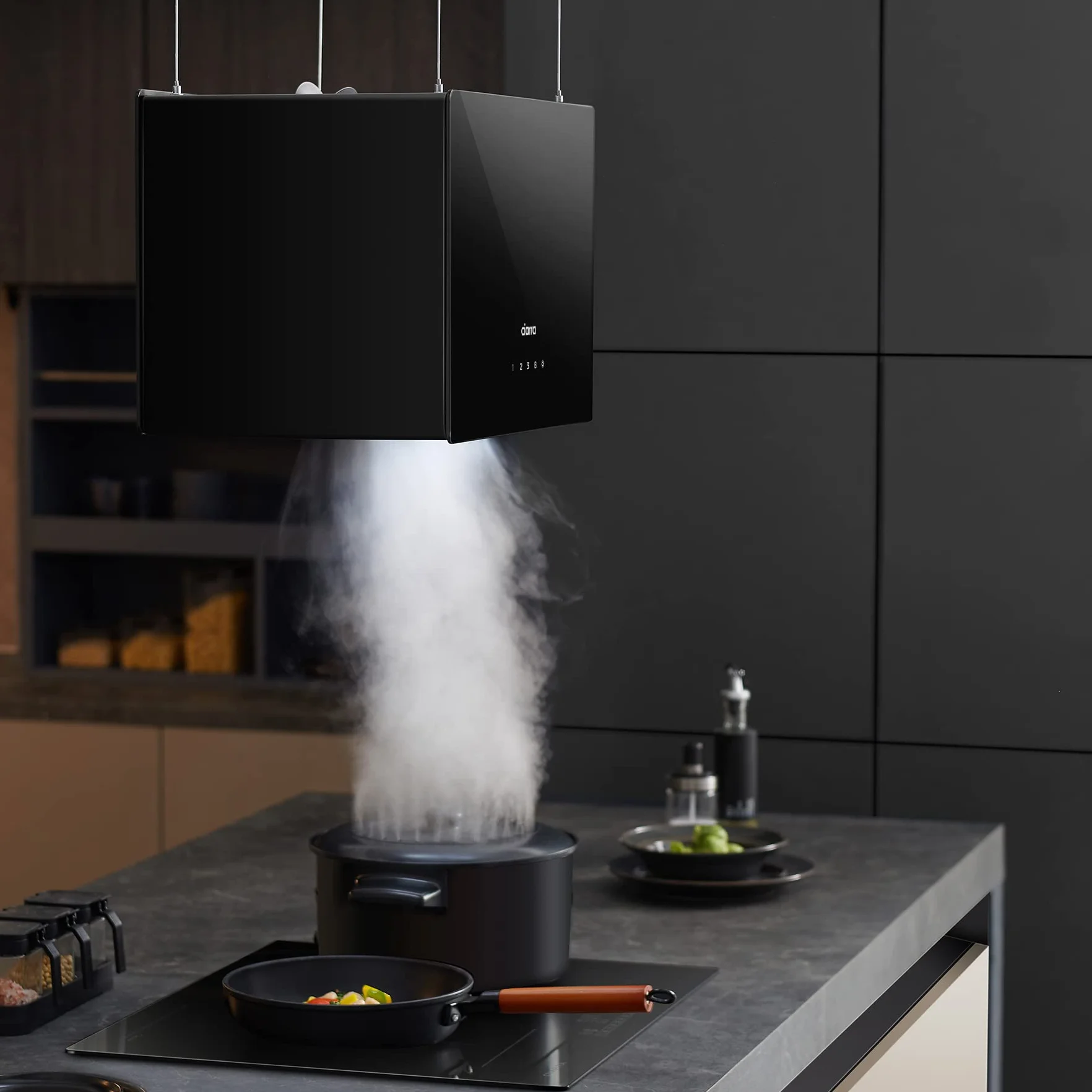 CIARRA CBCB4850 A+++ Okap wyspowy 48 cm 700 m³/h z Wi-Fi