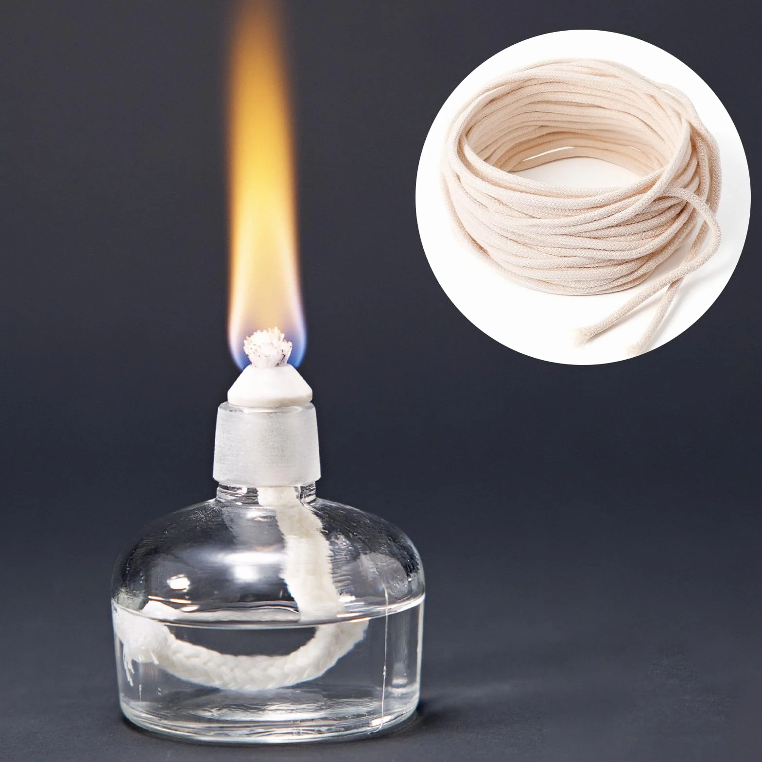 Knoty do lamp olejnych 4 mm okrągłe bawełniane