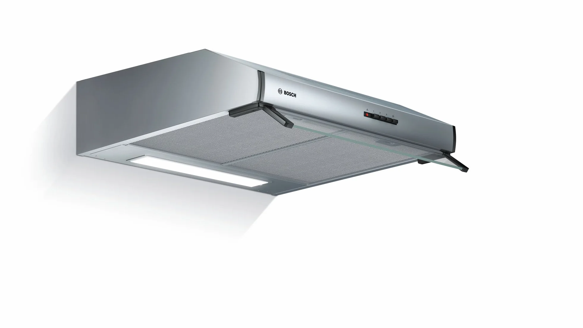 Bosch DUL63CC50 okap kuchenny z serii 4 podtynkowy, 1 silnik i 3 prędkości ssania, oświetlenie LED, 60 cm, 146 W, stal nierdzewna