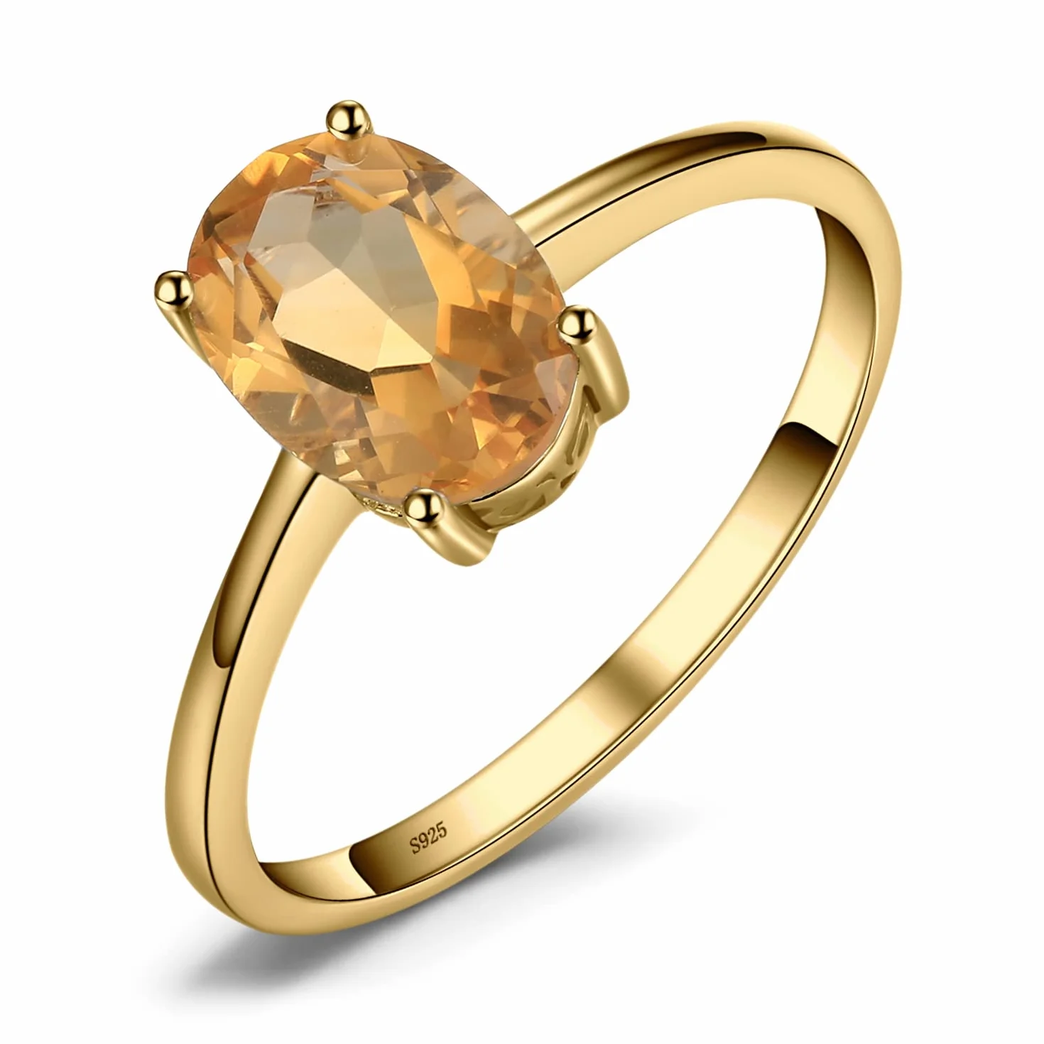 JewelryPalace Klasa naturalny kamień szlachetny granat perydot ametyst cytryn niebieski topaz kamień urodzinowy soliter pierścionki zaręczynowe dla kobiet, rocznica 14-karatowe pozłacane srebro