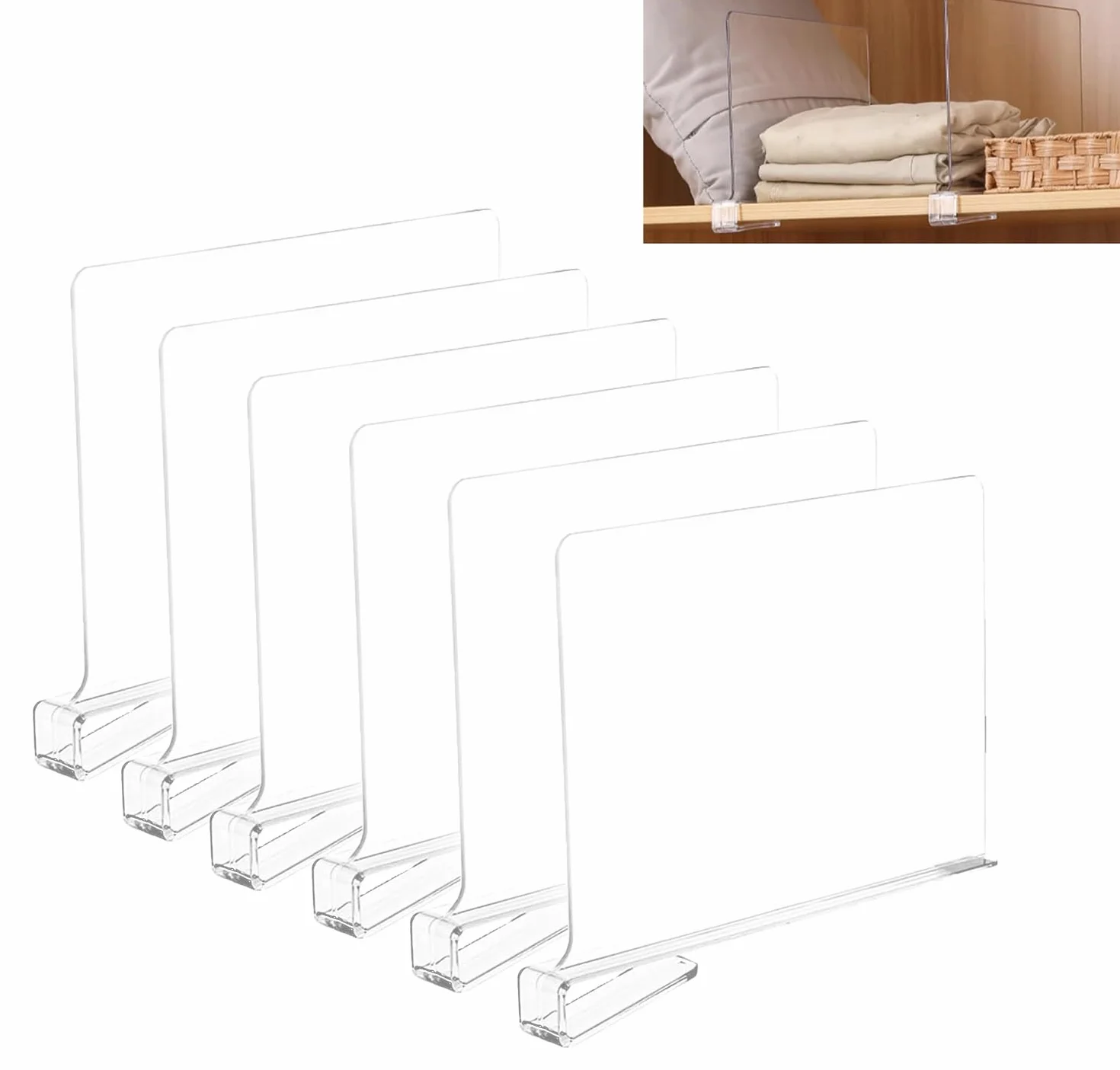Przezroczyste akrylowe przegródki 30x20 cm separator do szafy półka na książki