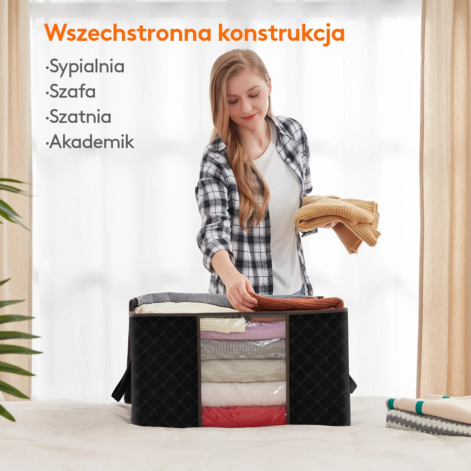 Lifewit Torba do Przechowywania Ubrań 90L 6 Pak Czarny