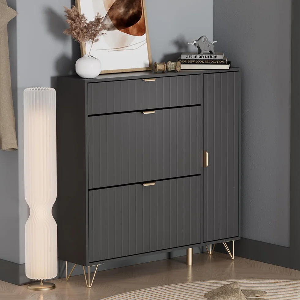 Vicco Szafka na buty Helge Czarny 108 x 107.5 cm