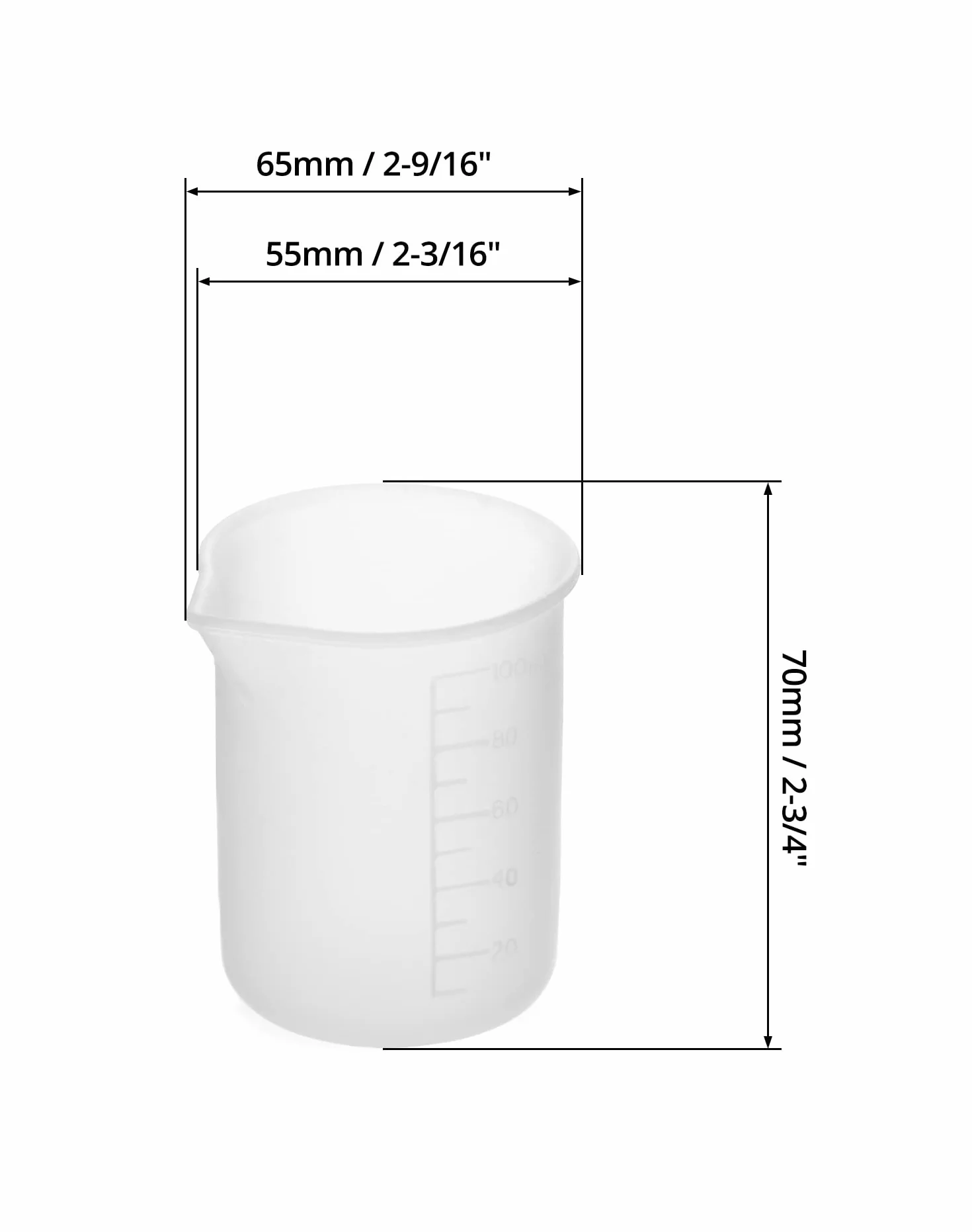 QWORK 8 szt silikonowe kubki pomiarowe 100 ml do żywicy epoksydowej