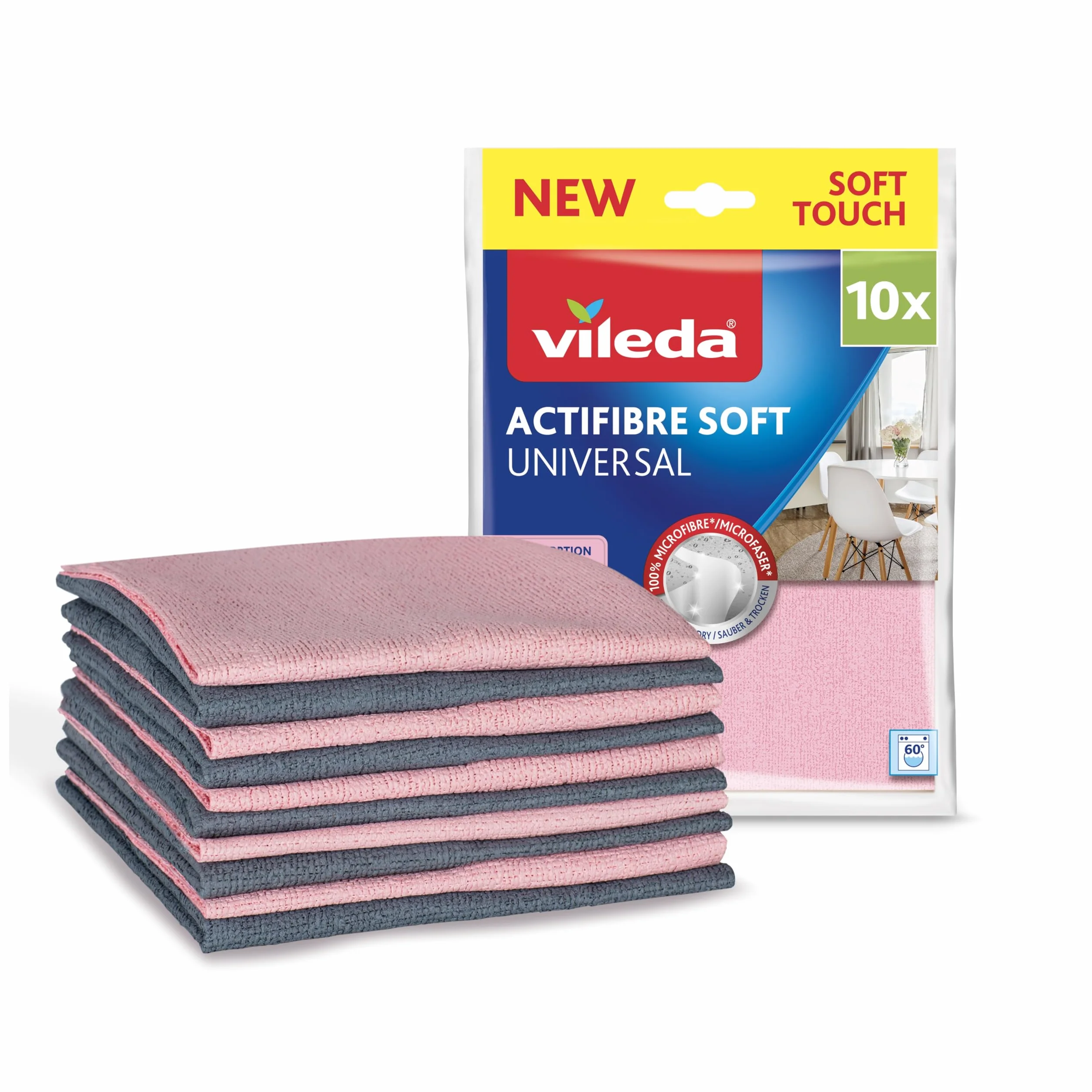 Vileda Ściereczka ACTIFIBRE Soft 10 szt. - czyści, chłonie, bez smug