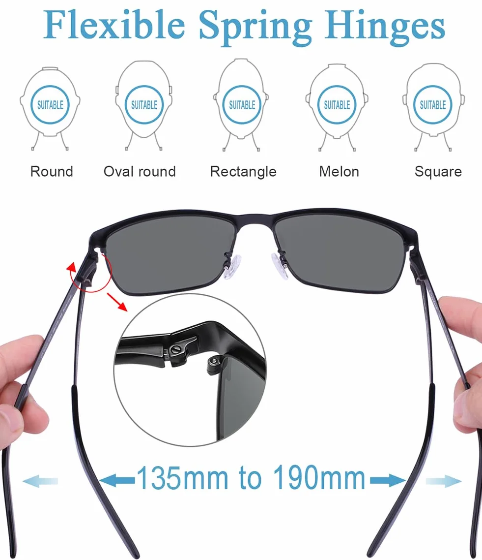 CARFIA męskie okulary przeciwsłoneczne z polaryzacją, klasyczna metalowa oprawka Premium, UV 400, okulary dla kierowców, okulary sportowe