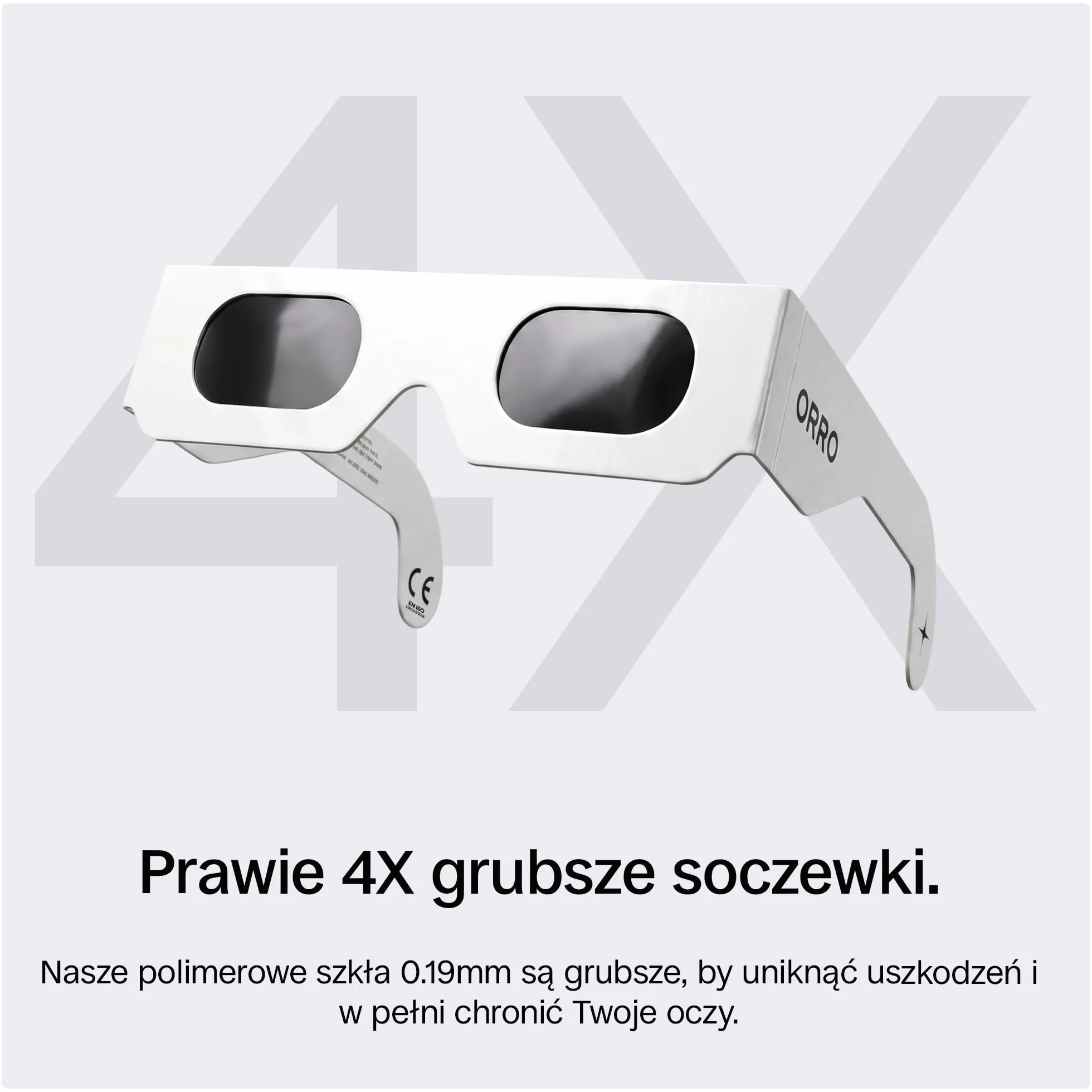 ORRO Okulary do Obserwacji Zaćmienia Słońca 40 mm, Zestaw 2/6/12 szt., Certyfikowana Ochrona Oczu, Testowane zgodnie z EN ISO 12312-2:2015, Oznakowanie CE do Bezpiecznej Obserwacji Słońca