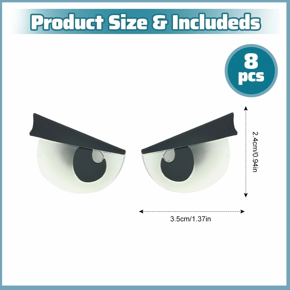 Wtyki do butów Crocs, 4 pary Big Eyes Crocs Clogs do Croc Cute Croc, charms, dekoracja na urodziny, akcesoria upominkowe