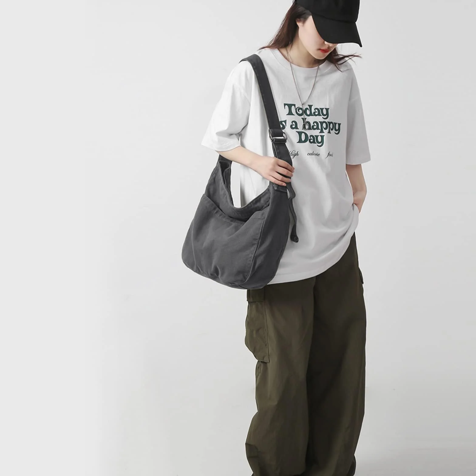 X SIM FITNESSX Unisex torba na ramię Canvas Oxford torba na ramię damska torba na zakupy modna torba materiałowa na co dzień/do biura/szkoły/podróży, szary, 38x20x37 cm, Retro