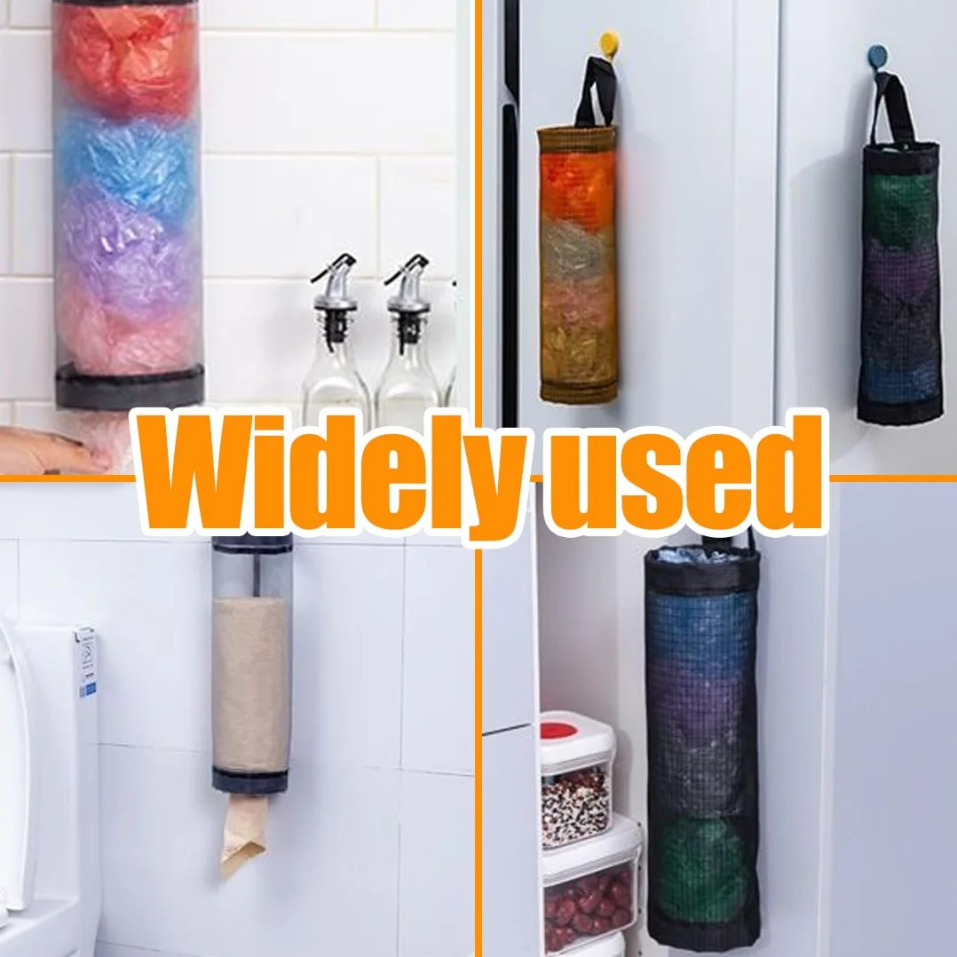 Plastikowy wieszak na śmieci składany organizer kuchenny 10 x 30 cm szary czarny żółty