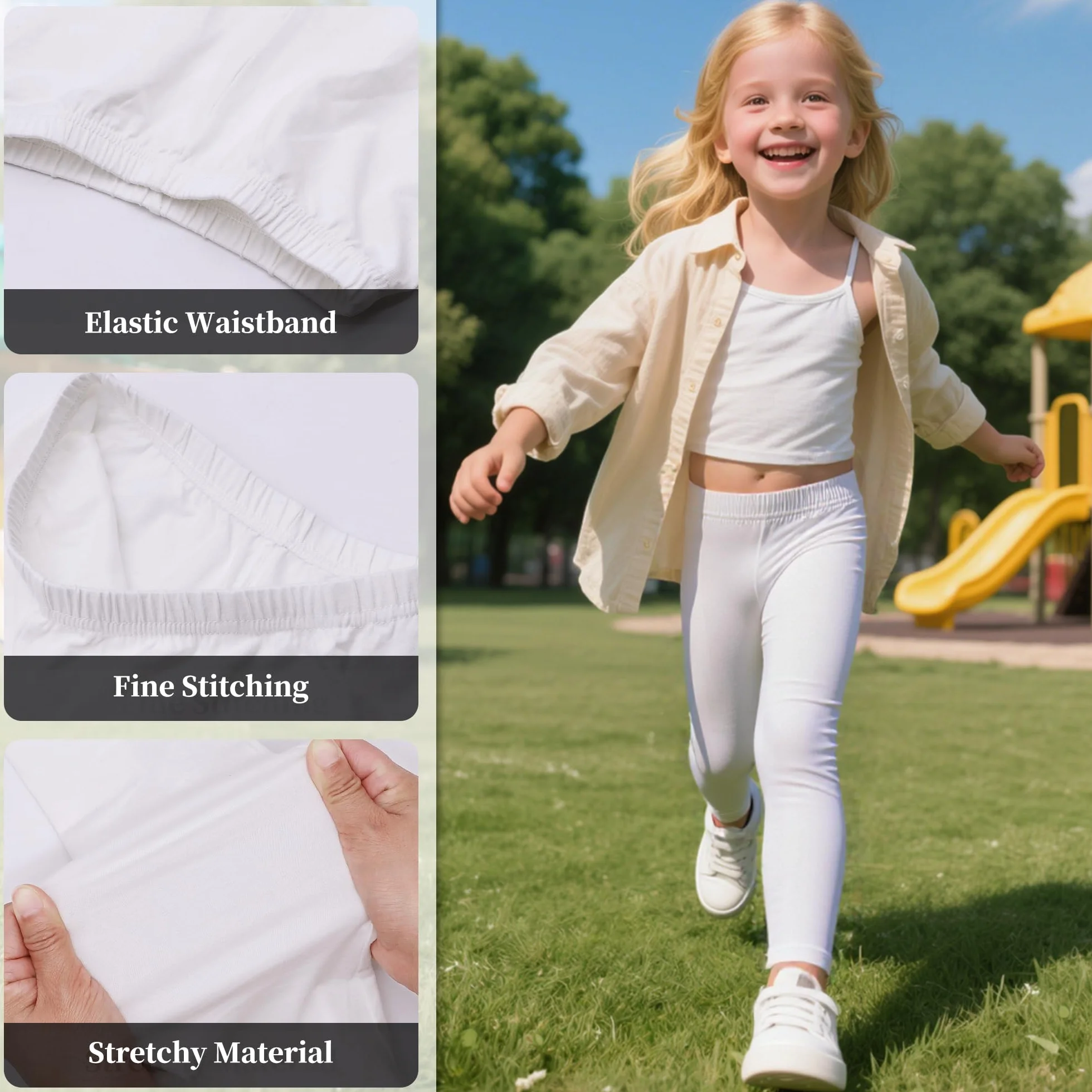 Legginsy dla dziewczynek bawełniane oddychające miękkie elastyczne długie spodnie sportowe siłownia taniec szkolny legginsy jednokolorowe rajstopy dziecięce odzież na co dzień 5-12 lat