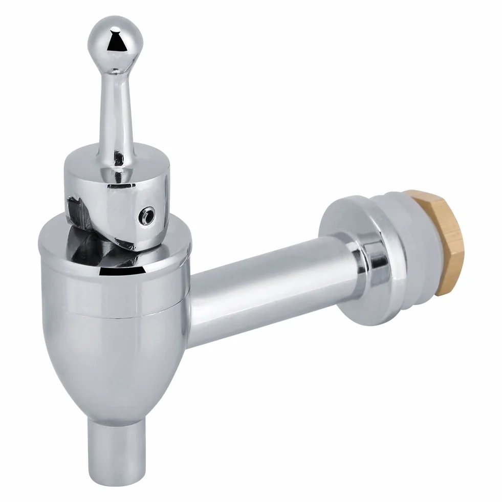 DEWIN Kran do piwa, kranik do piwa, kranik ze stali nierdzewnej, miedziany, dozownik do wina, piwa, dystrybucji napojów, kieliszek do wina z kranem (chrom, 12 mm)