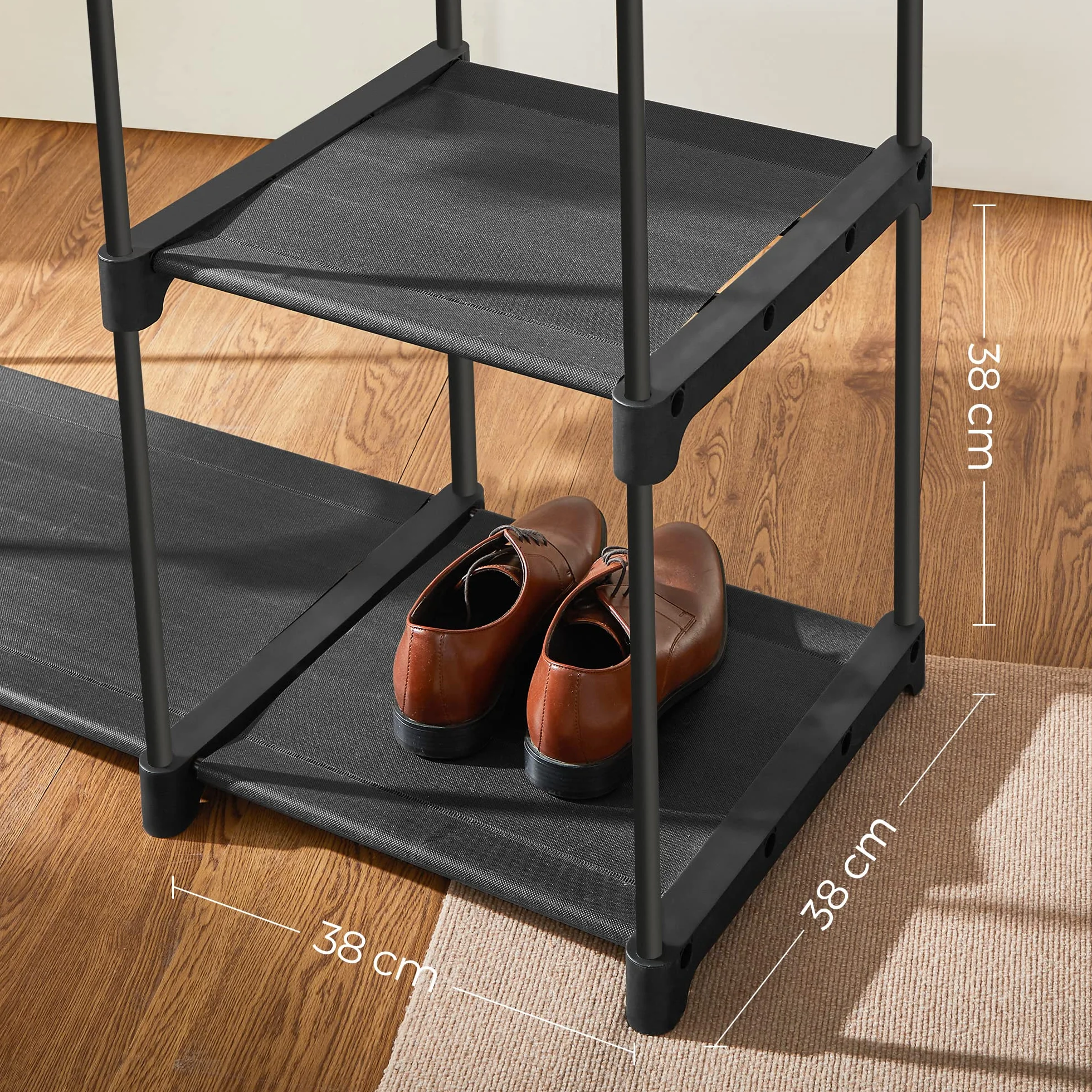 SONGMICS Szafa na ubrania wolnostojąca składana 112 x 43 x 165 cm czarna RYG24BK