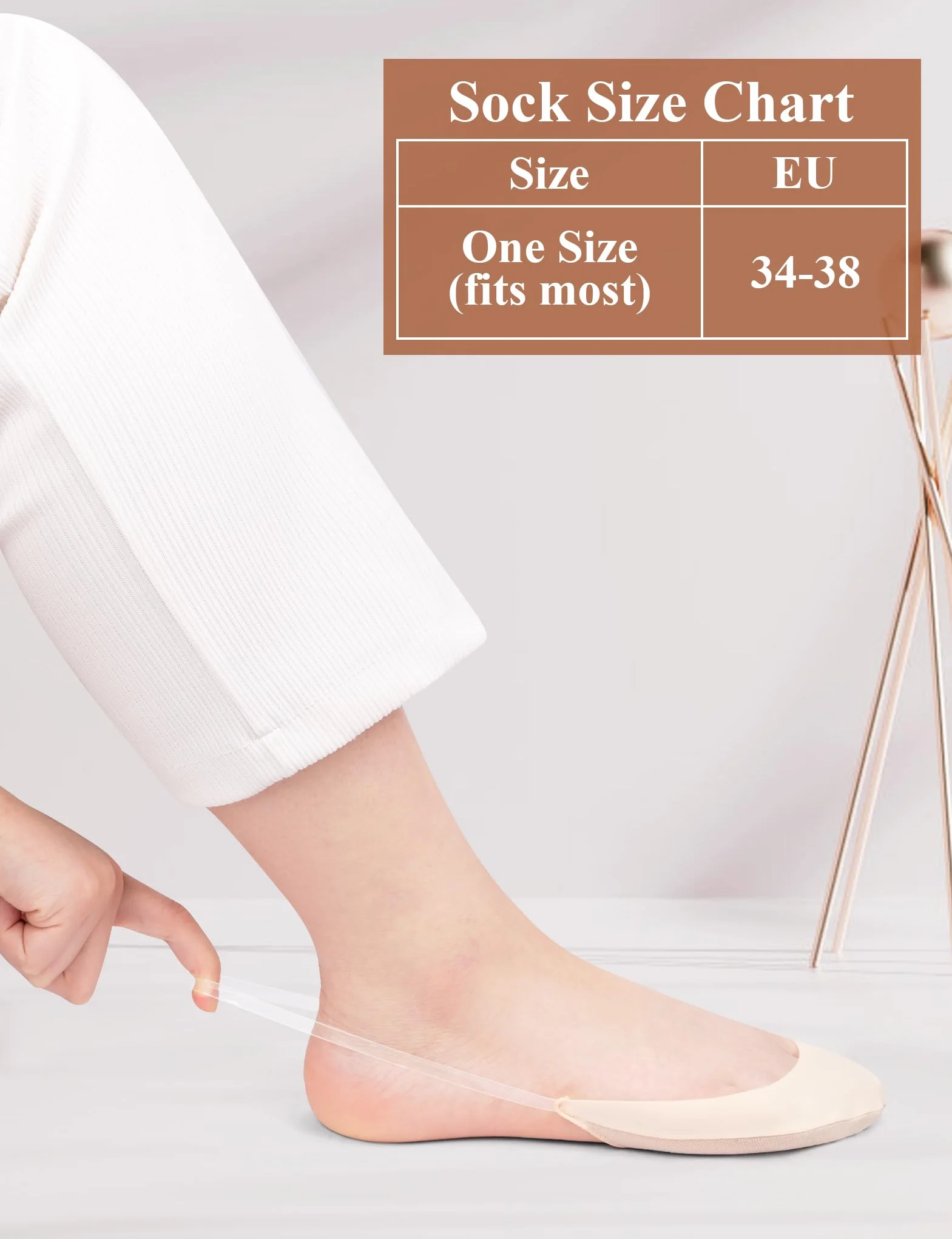 Becellen 4 pary damskich skarpet typu Slingback, No Show Ochraniacze na stopy Niewidoczne skarpety antypoślizgowe skarpetki z silikonem Antypoślizgowe Chusta do pompek na pięcie