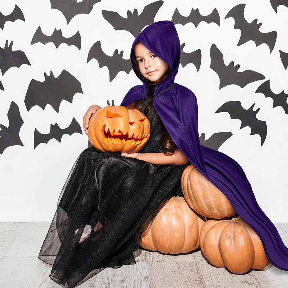 AOOWU Peleryna z kapturem dla dorosłych, odwracalna czarno-czerwona peleryna z kapturem, peleryna wampira, płaszcz czarownicy dla dorosłych, fantazyjny kostium na Halloween, Boże Narodzenie,