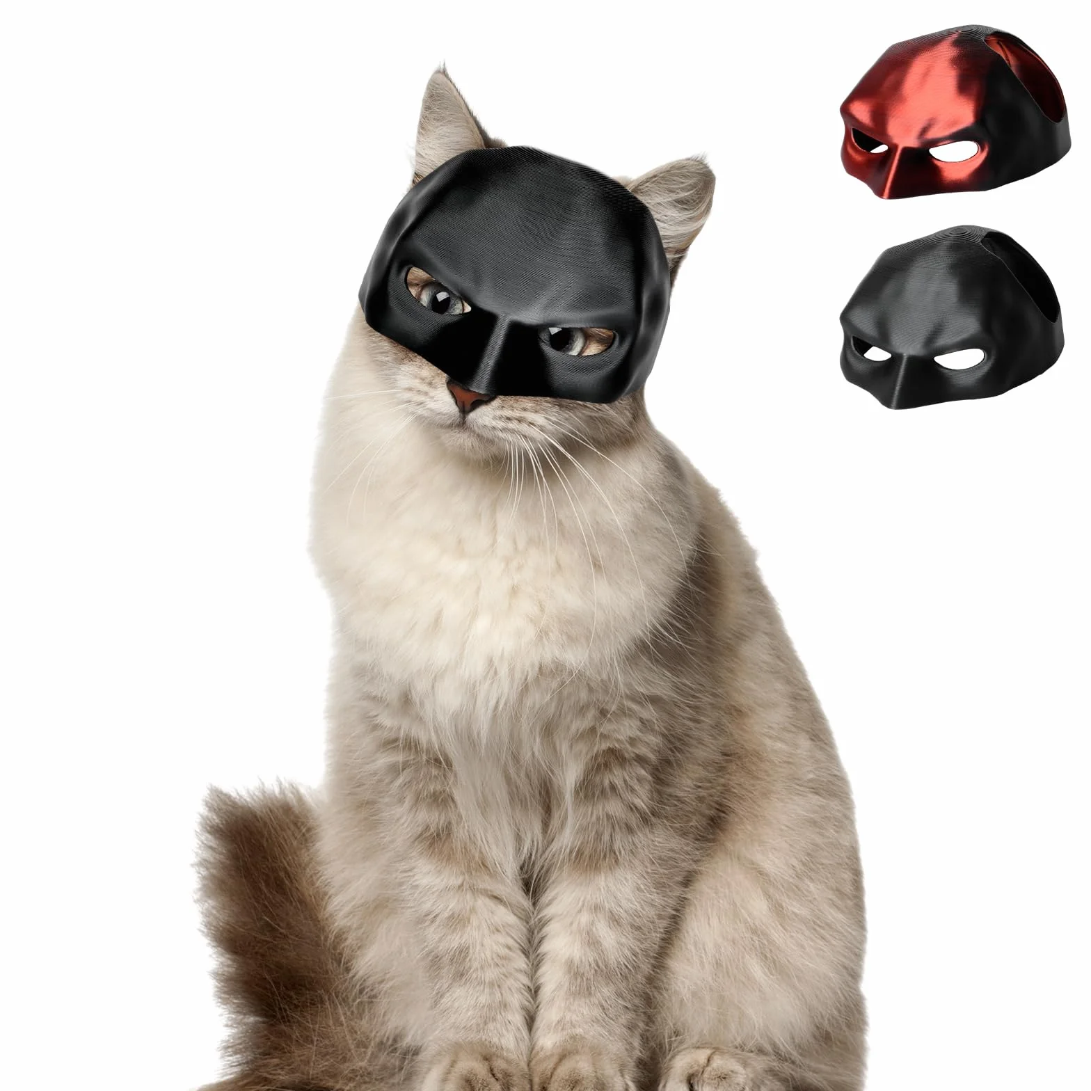 Aomig Maska kociego nietoperza, czapka cosplay, kot Batman, maska nietoperza kota na Halloween, Halloween, czarna maska dla kotów, uroczy kot, akcesoria do przebrania dla kota, kociąt