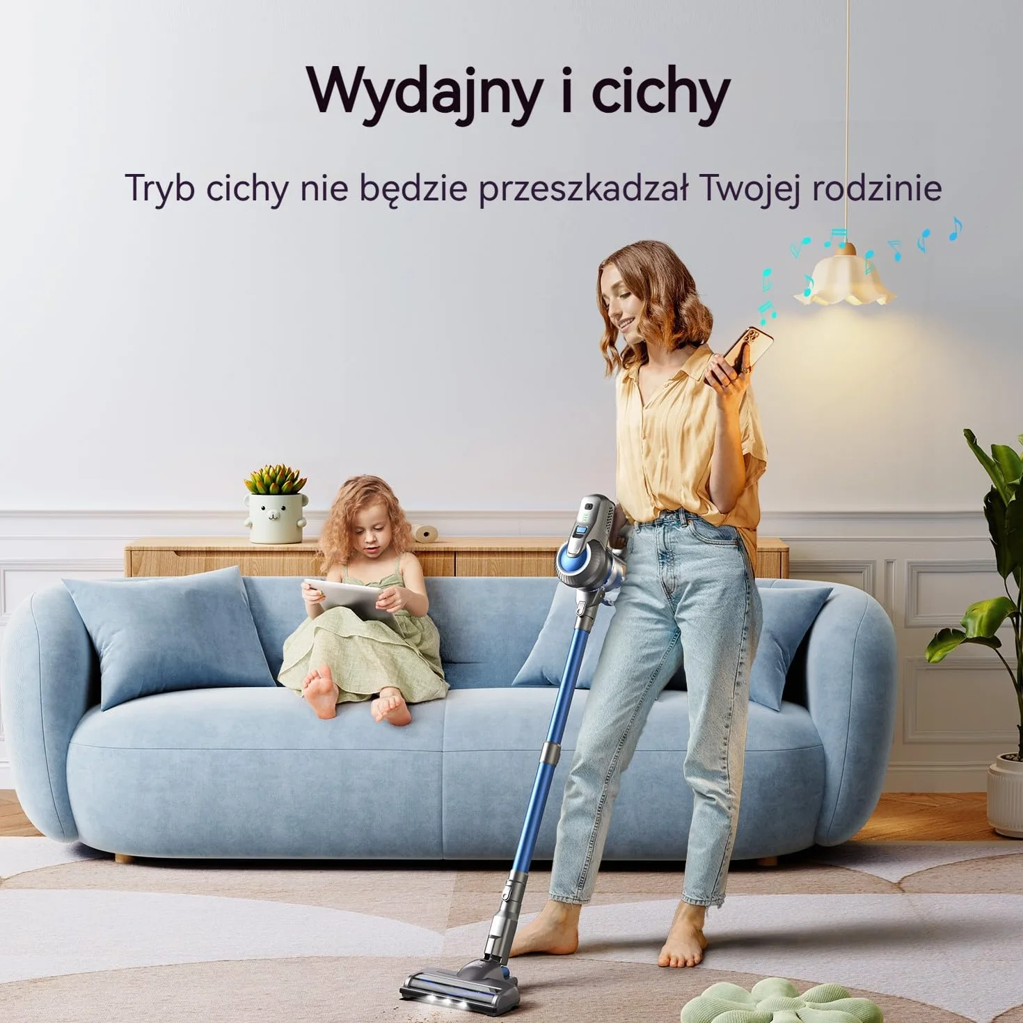 Greenote Bezprzewodowy Odkurzacz 23000Pa 6w1 Pionowy z LED 35min 1.5kg