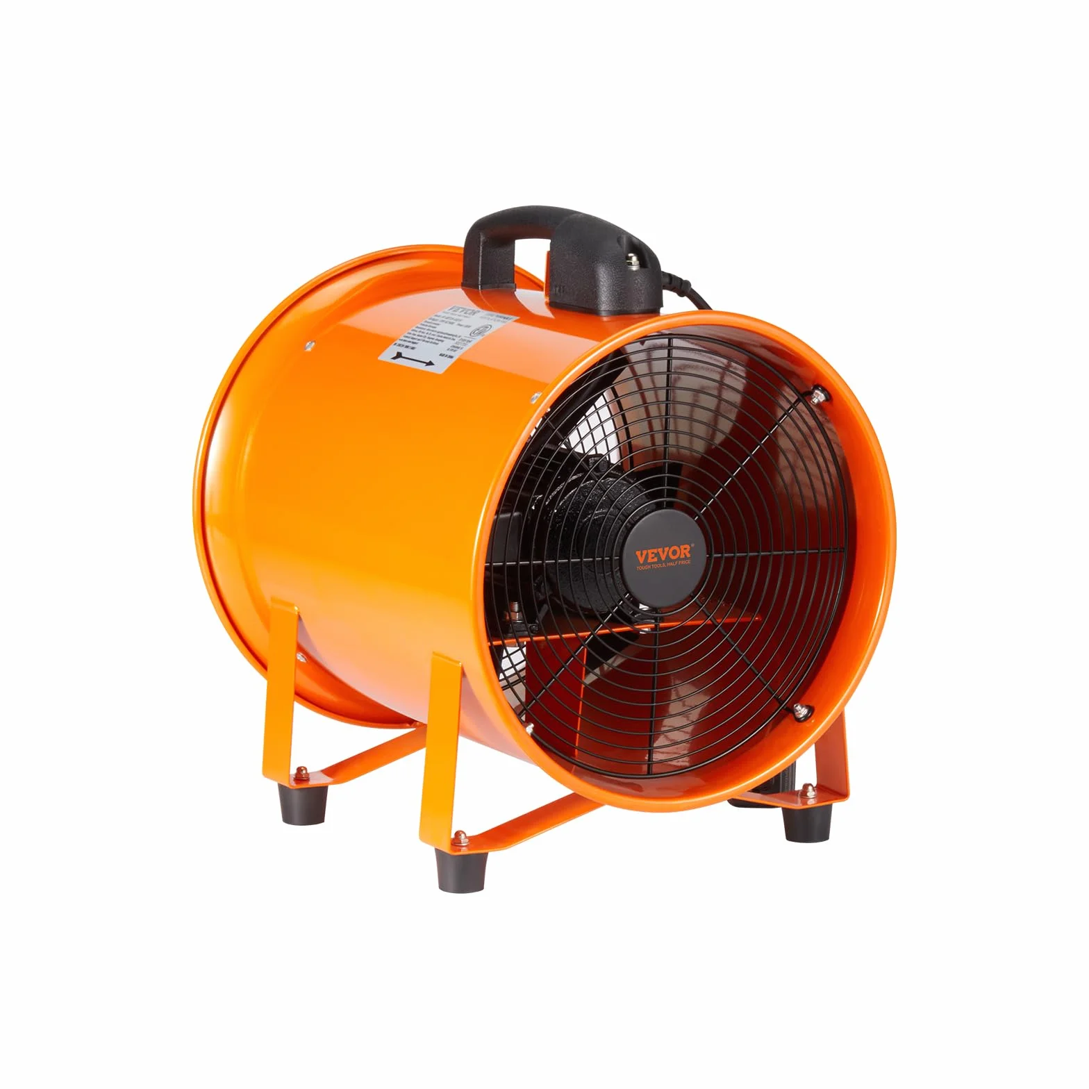 EVOR wentylator budowlany 195 W AC 2900 obr./min, 504 l/s (1070 CFM), wentylator osiowy z wężem 5 m, dmuchawa osiowa, poziom hałasu 79 dB