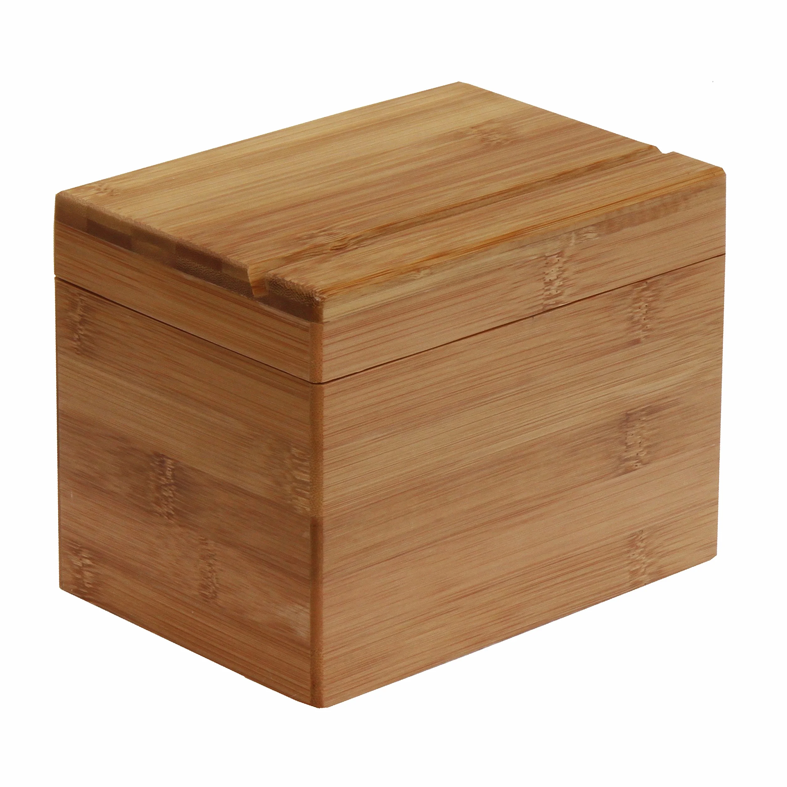 Oceanstar Bamboo Recipe Box with Divider, Natural