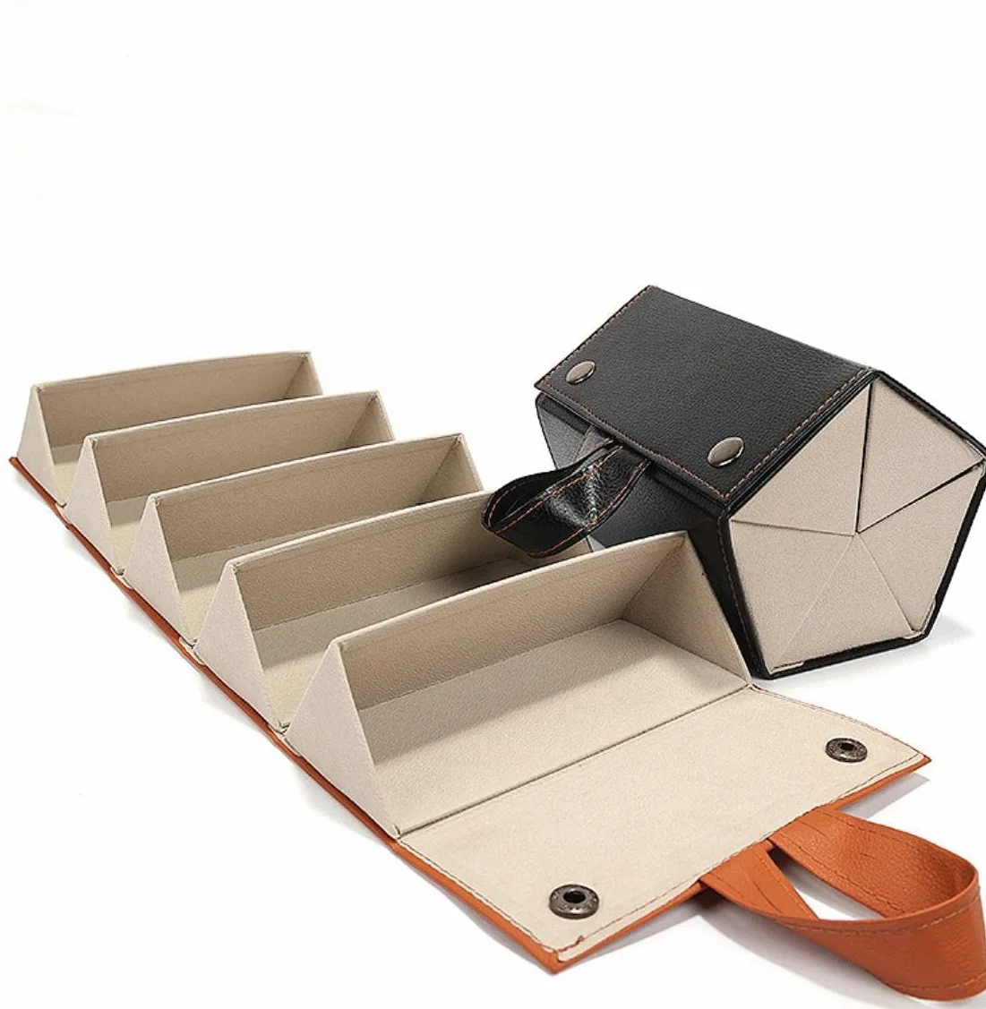 Etui na okulary, przenośne etui na okulary, 2/3/4/5/6 multi-slot przenośny organizer na okulary multi-slot wyświetlacz do przechowywania okularów podróżne składane okulary przeciwsłoneczne PU skórzany