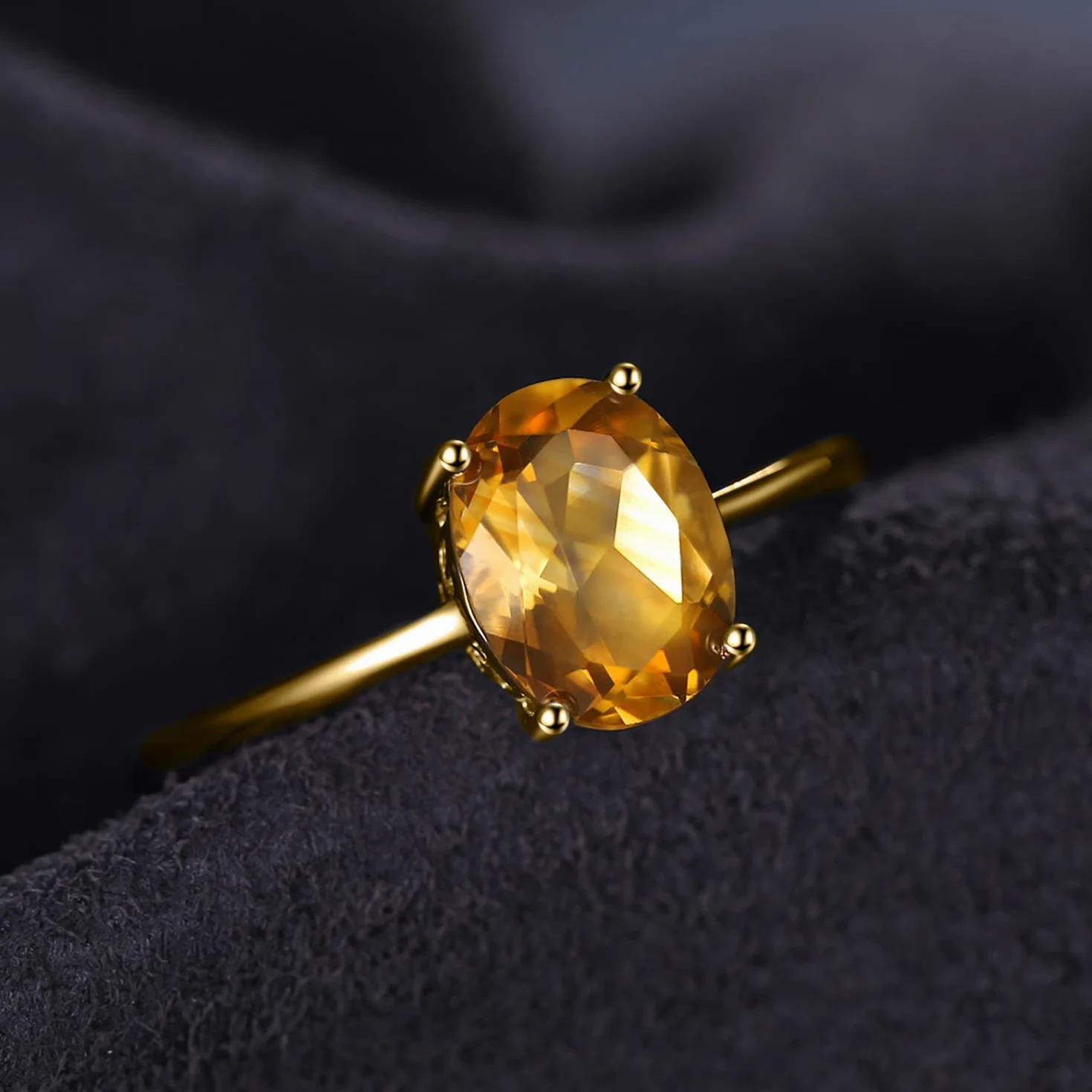 JewelryPalace Klasa naturalny kamień szlachetny granat perydot ametyst cytryn niebieski topaz kamień urodzinowy soliter pierścionki zaręczynowe dla kobiet, rocznica 14-karatowe pozłacane srebro