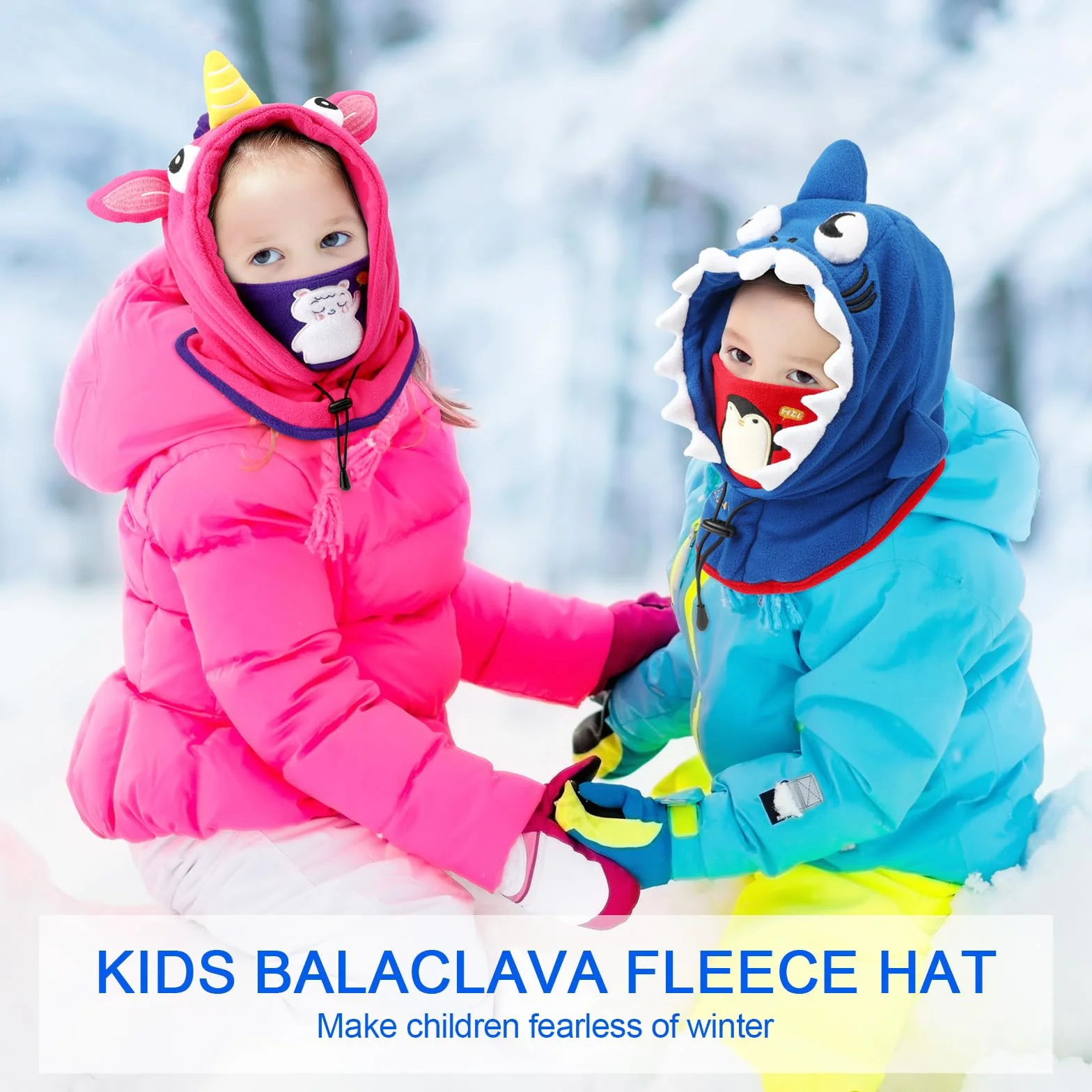 Dziecięca zimowa termiczna kominiarka polarowa 3D, osłona twarzy zwierzęcia, maska narciarska, wielofunkcyjna, wiatroszczelna, regulowana, ciepła czapka polarowa, kaptur, ocieplacz na szyję,