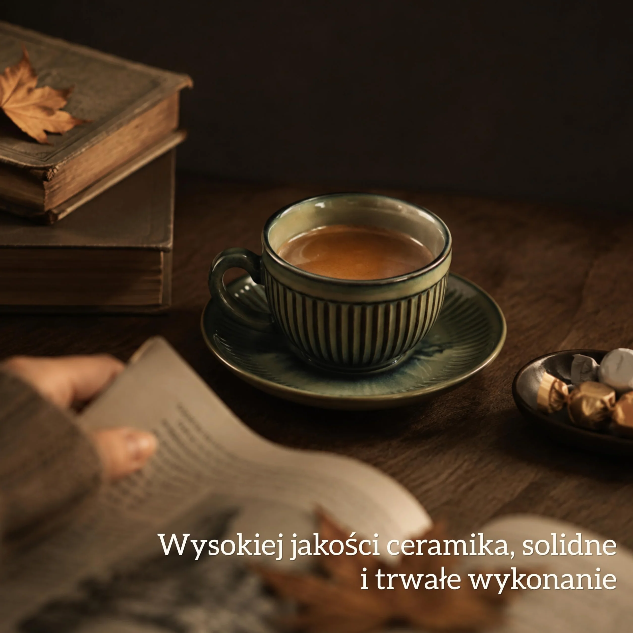 Zestaw filiżanek do espresso z spodkami 6 x 100 ml - grubościenne filiżanki do kawy z uchwytem - ręcznie robione